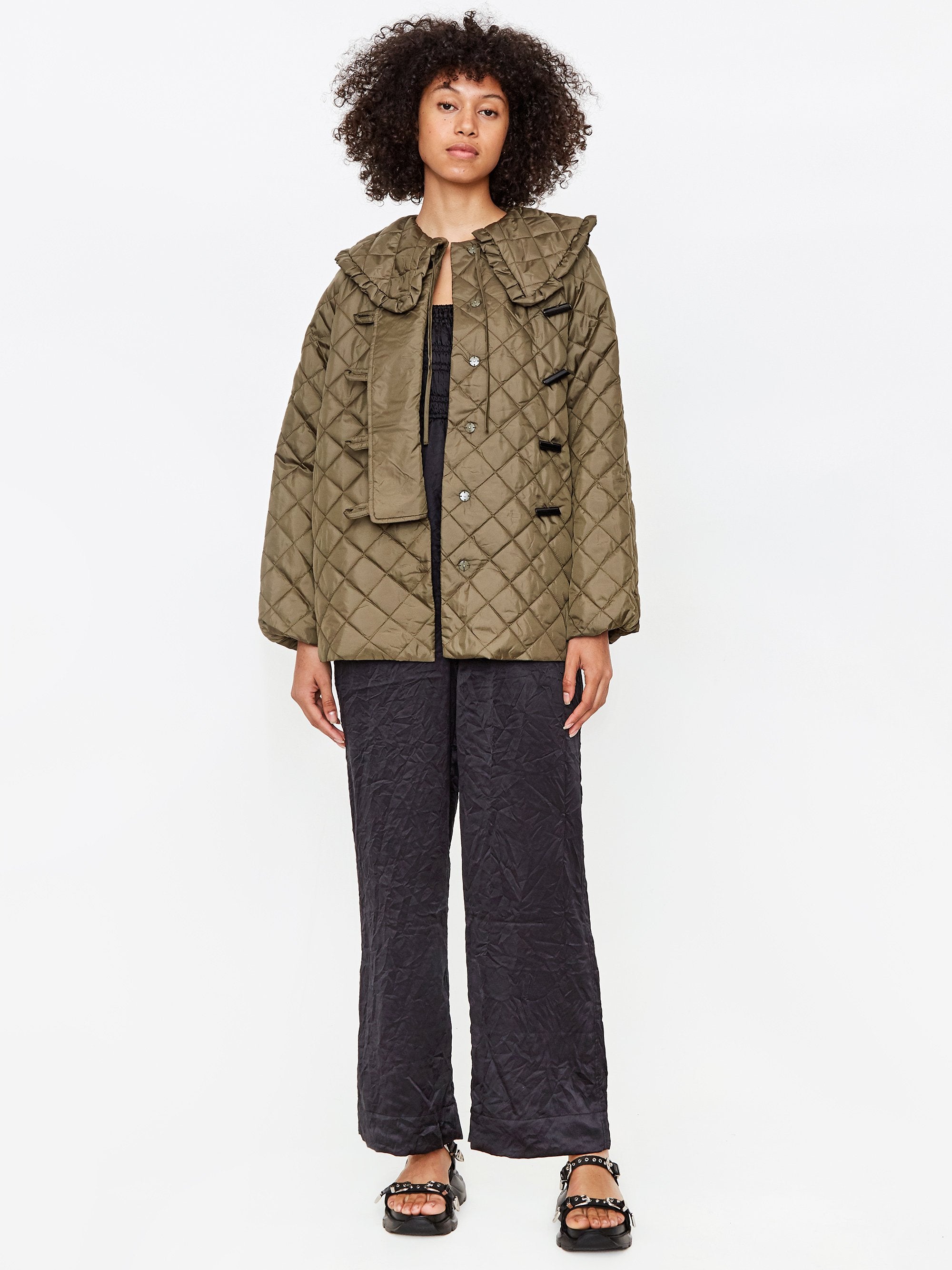 Womens Coats Ganni Recycled Ripstop Quilt Coat Ganni Recycled