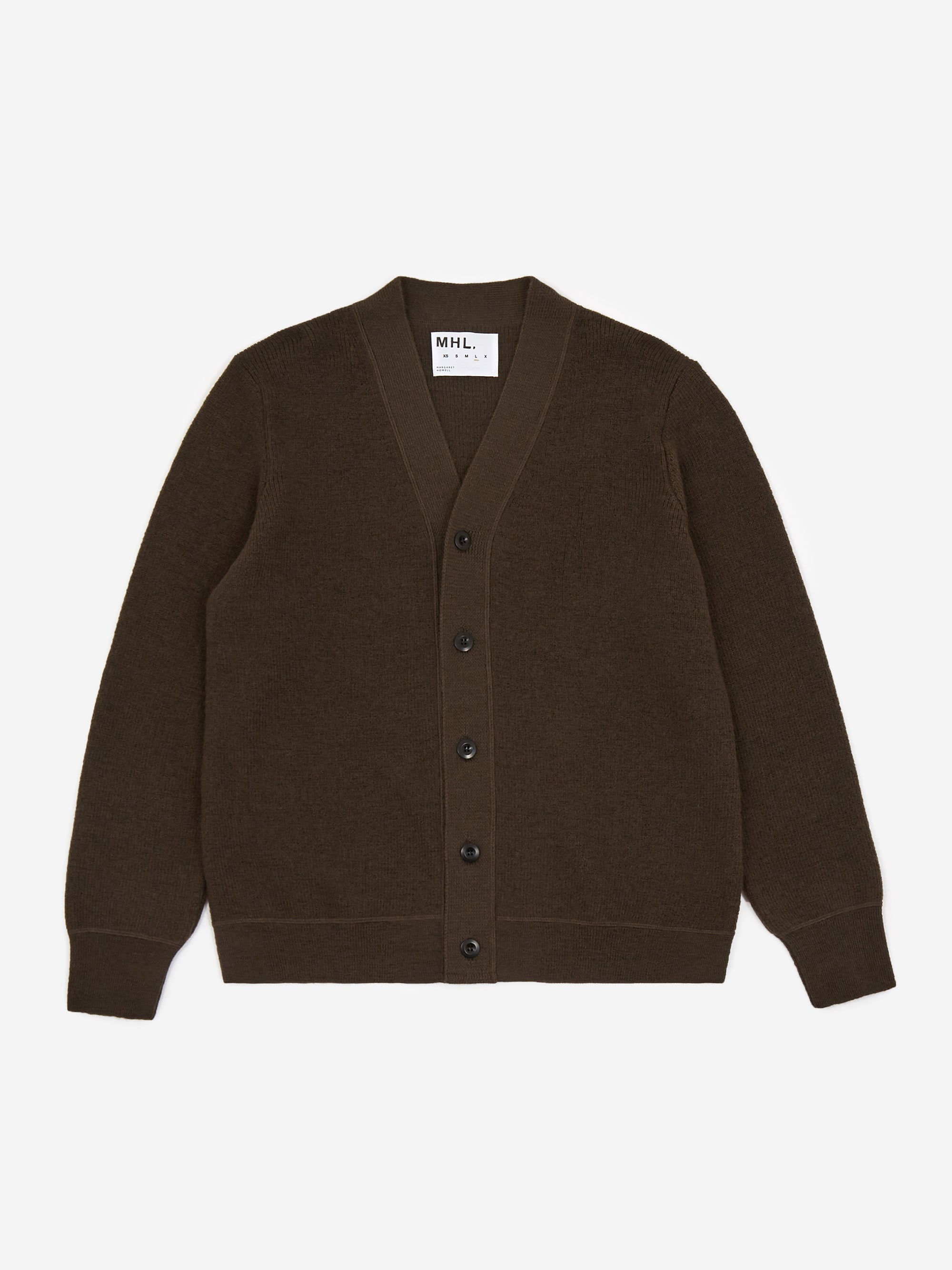 MHL. By Margaret Howell Flatlock Cardigan - Dark Khaki
