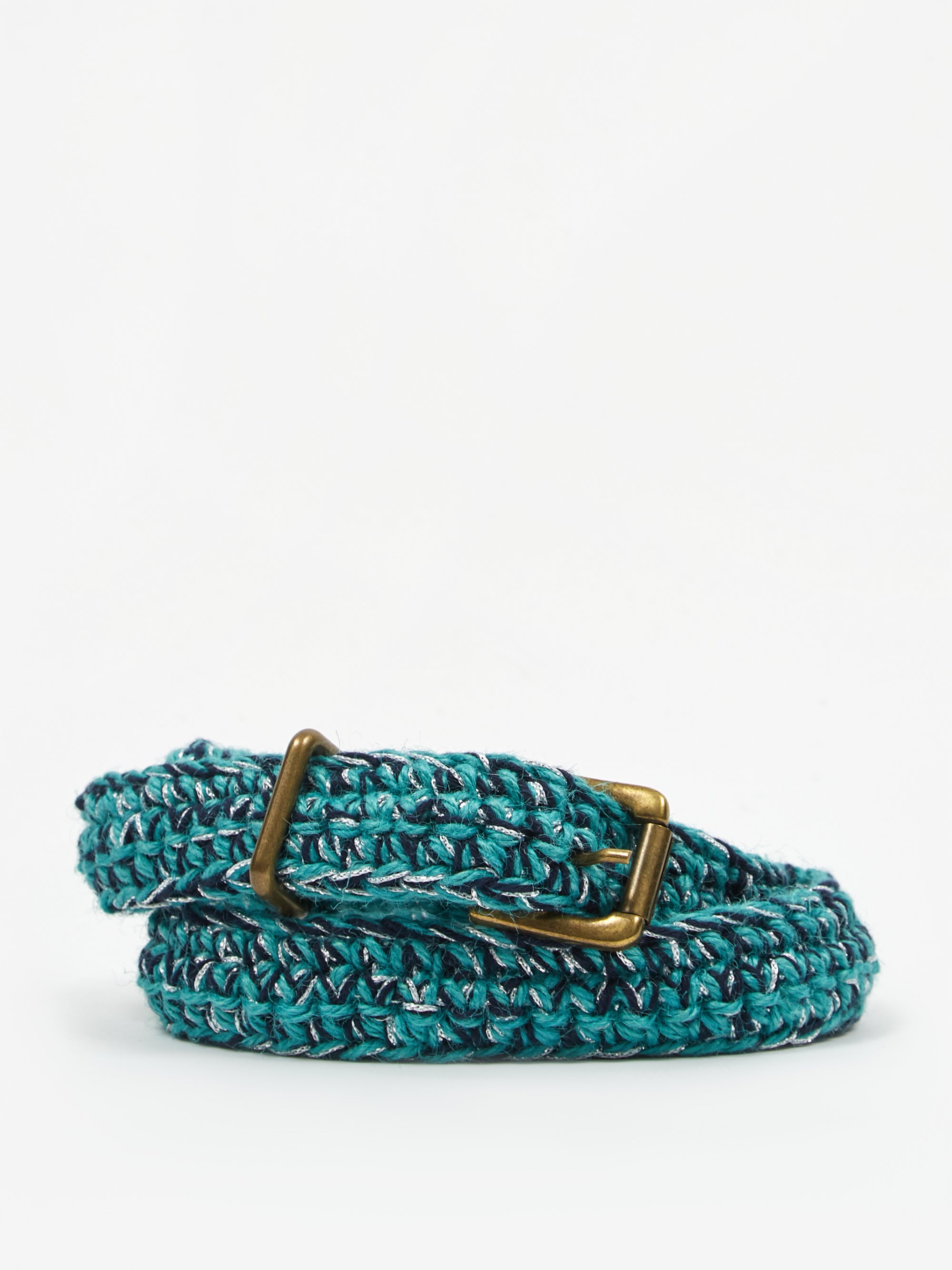 Nicholas Daley Hand Crochet Belt - Navy/Blue/Silver