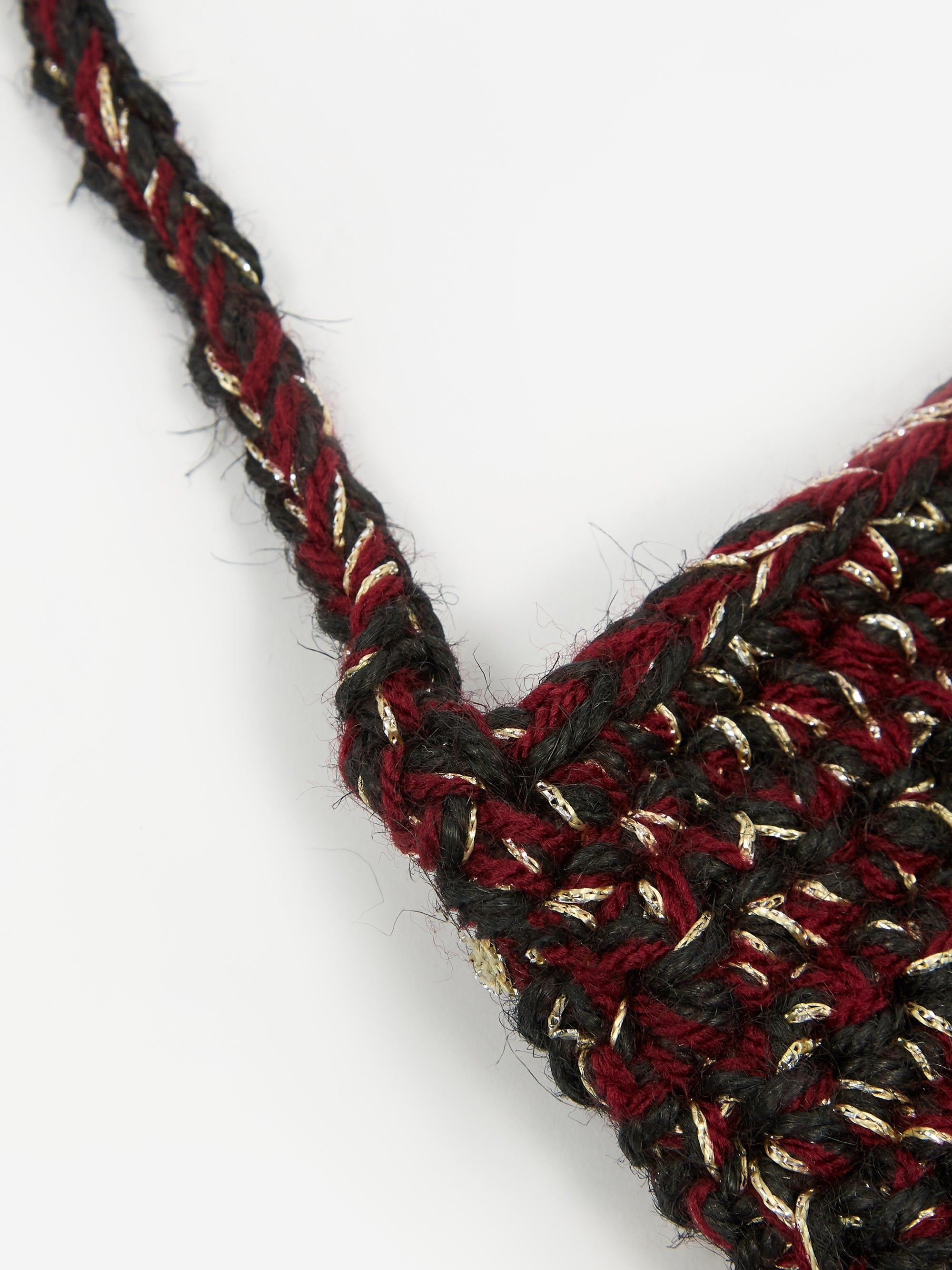 ネックレス NICHOLAS DALEY HAND CROCHETTE CHOKER Nicholas Daley Hand Crochet Neck Pouch - Black/Red/Burgundy/Yellow