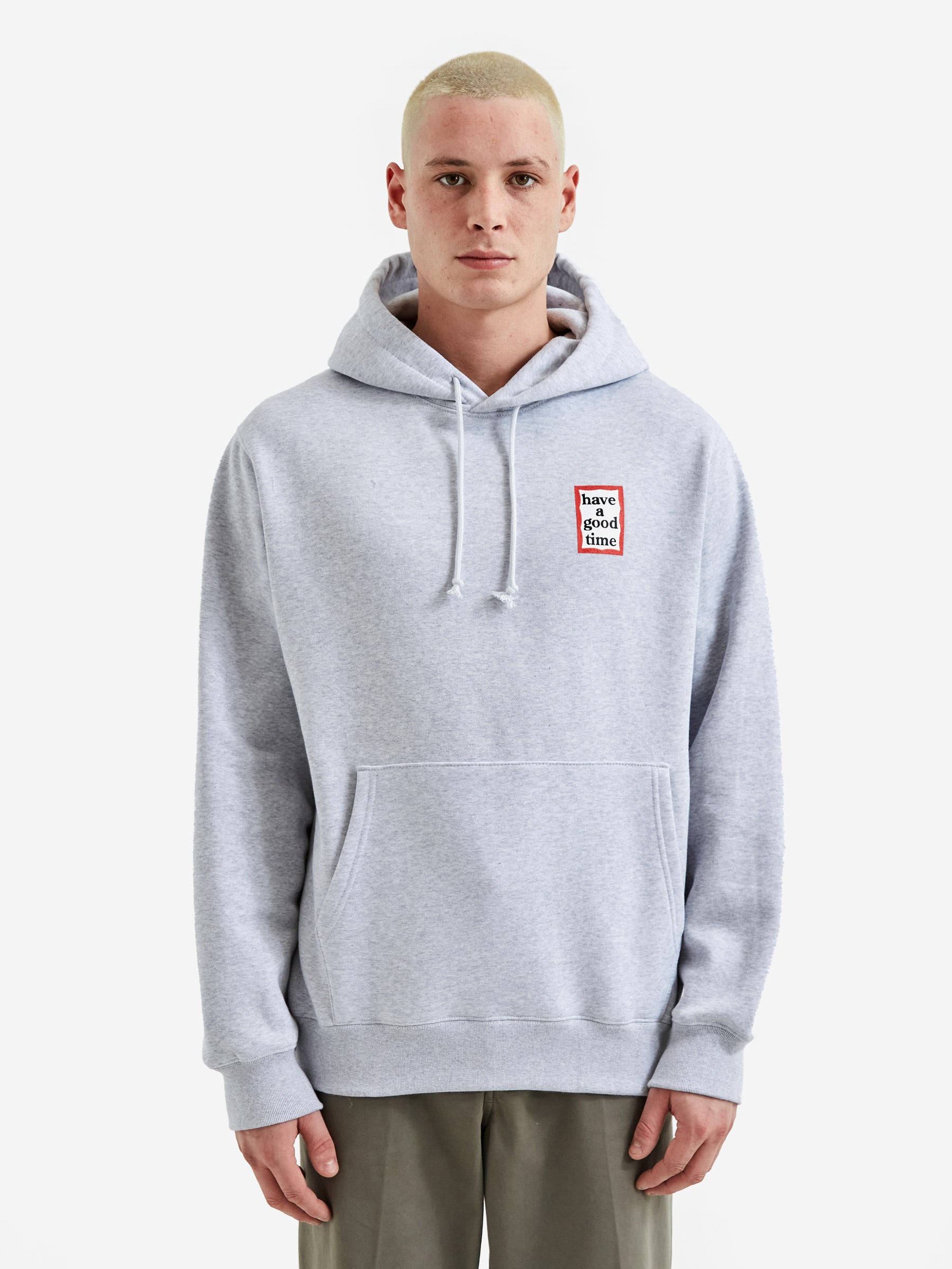 Have A Good Time Mini Frame Pullover Hoodie - Heather Grey – Goodhood