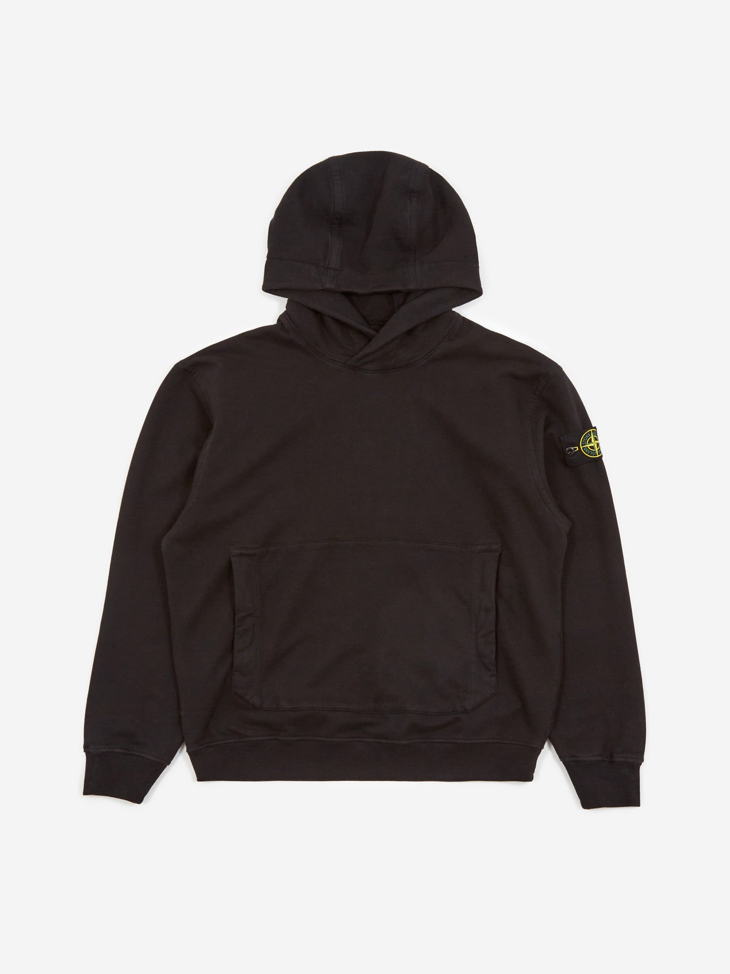 Stone Island Brushed Cotton Fleece Garment Dyed Hooded Sweatshirt