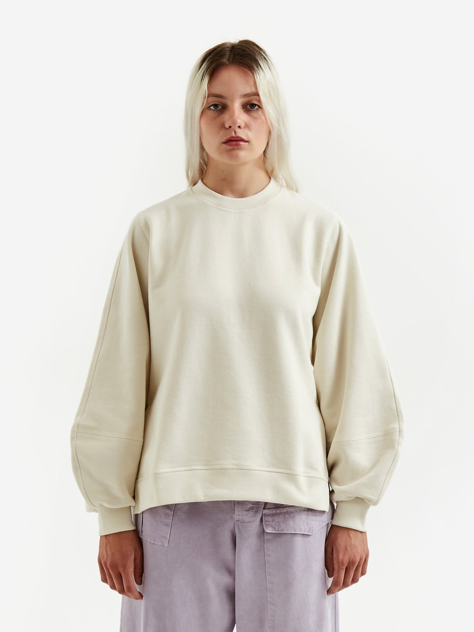 GANNI Puff Sleeve Sweatshirt Egret – Goodhood1