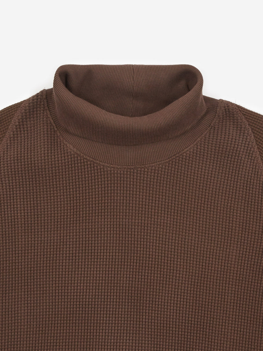 Nicholas Daley Waffle Roll Neck - Chocolate Brown – Goodhood