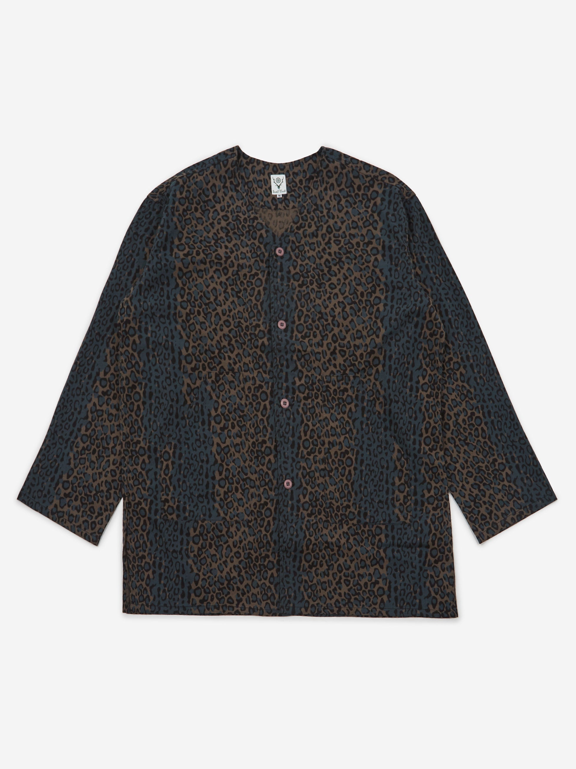 South2 West8 V Neck Army Shirt - Flannel Pt. - Leopard