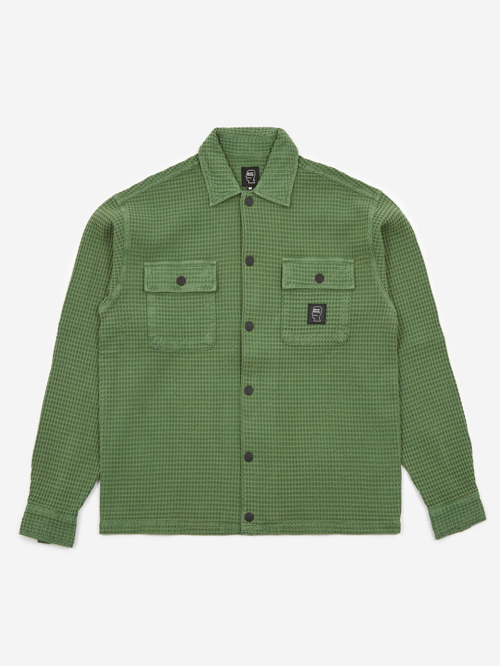 BRAIN DEAD WAFFLE BUTTON FRONT SHIRT M Brain Dead Waffle Snap