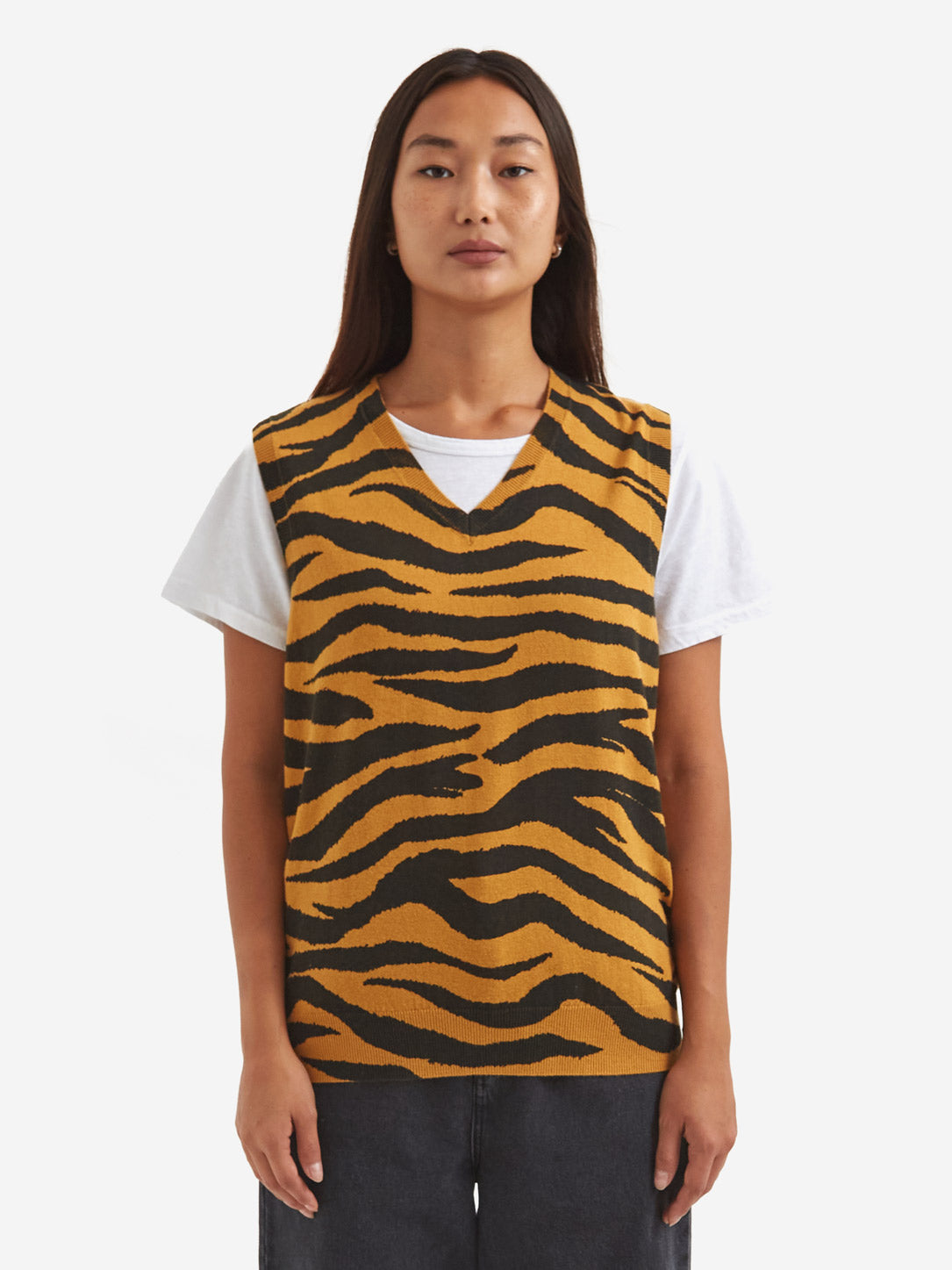 Stussy Tiger Printed Sweater Vest W - Mustard – Goodhood