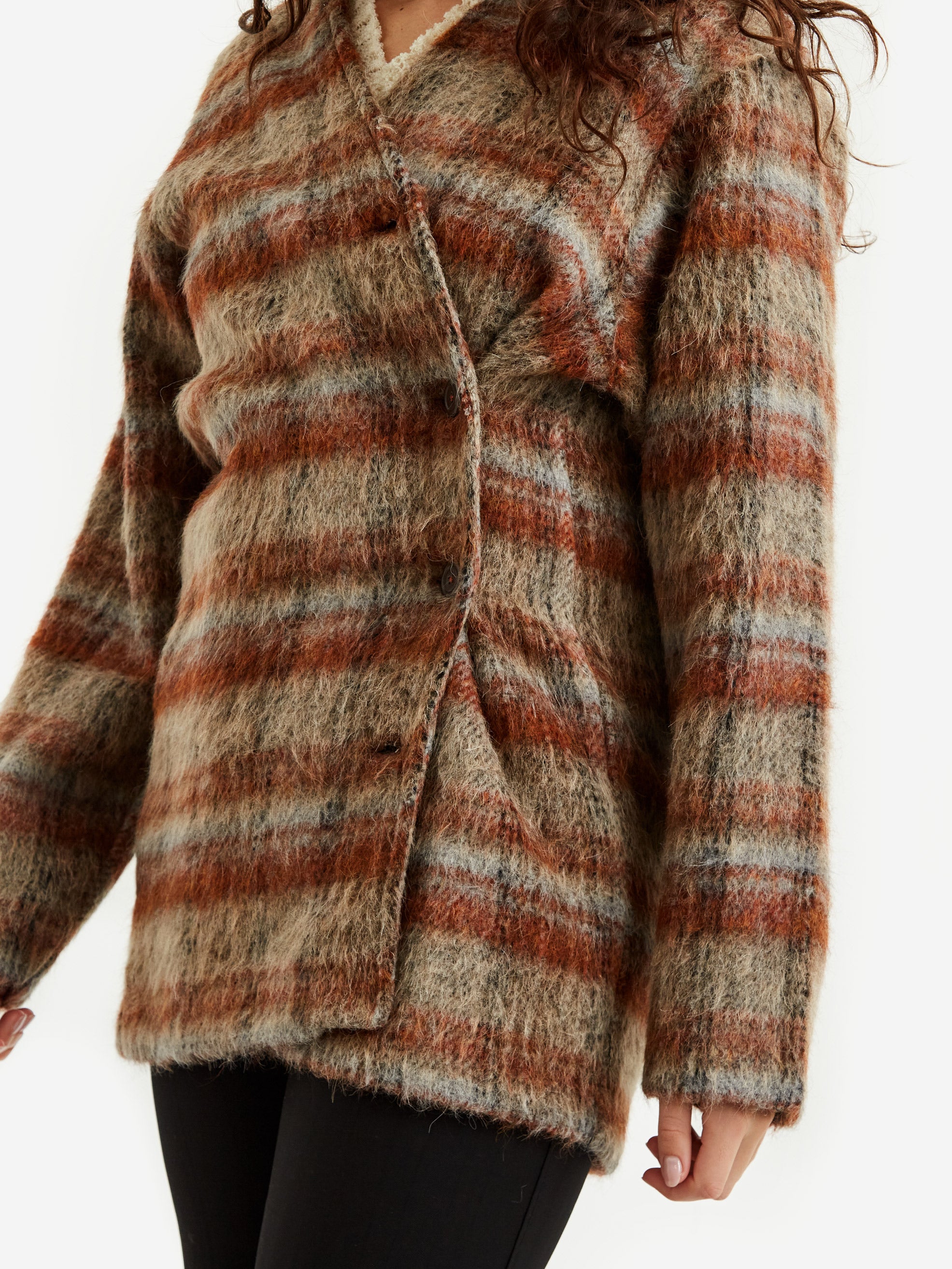 Our Legacy Mid Line Check Mohair Cardigan   Ament Check Mohair