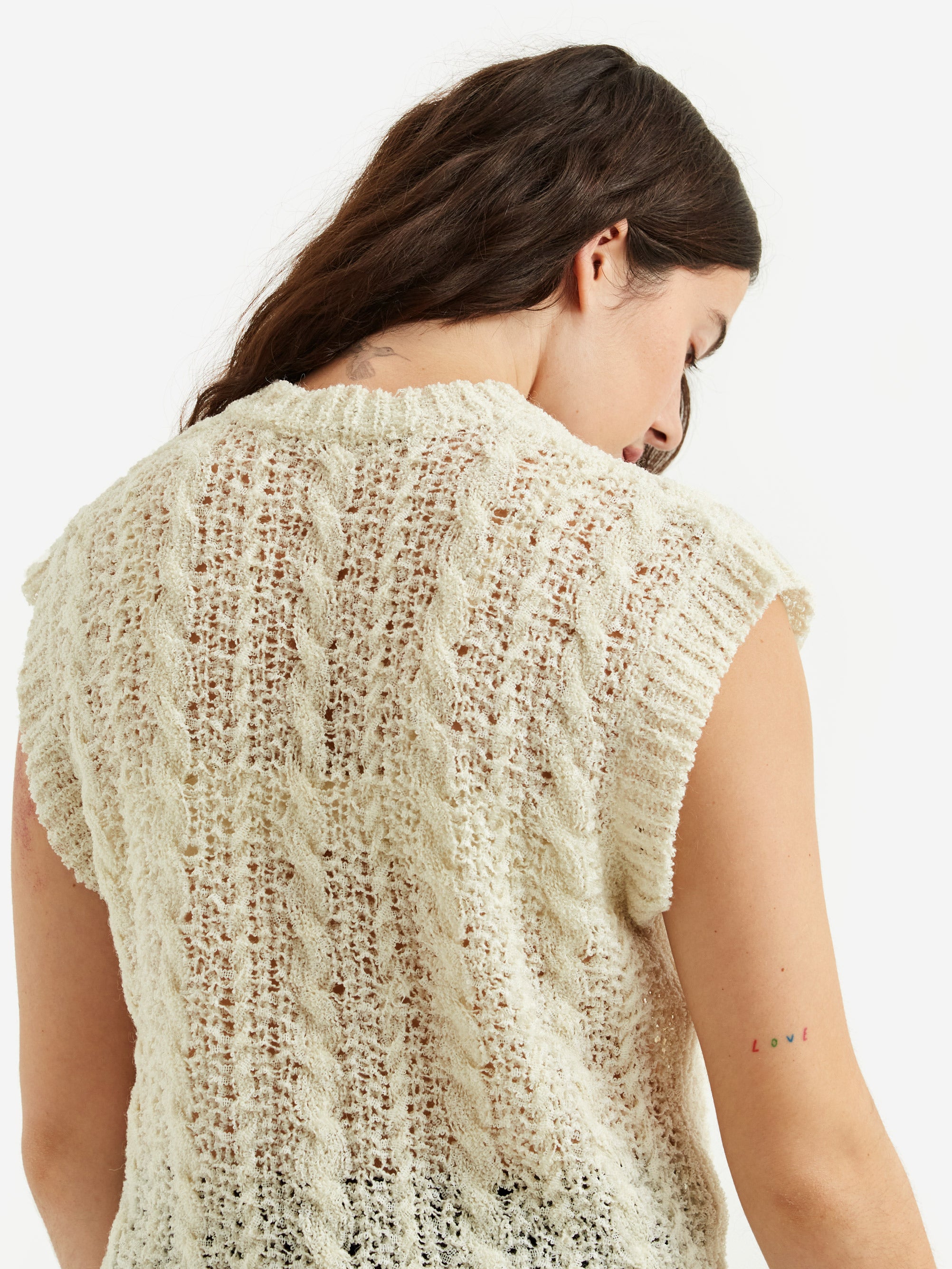 Our Legacy Knitted Vest - White Sheer Cable – Goodhood