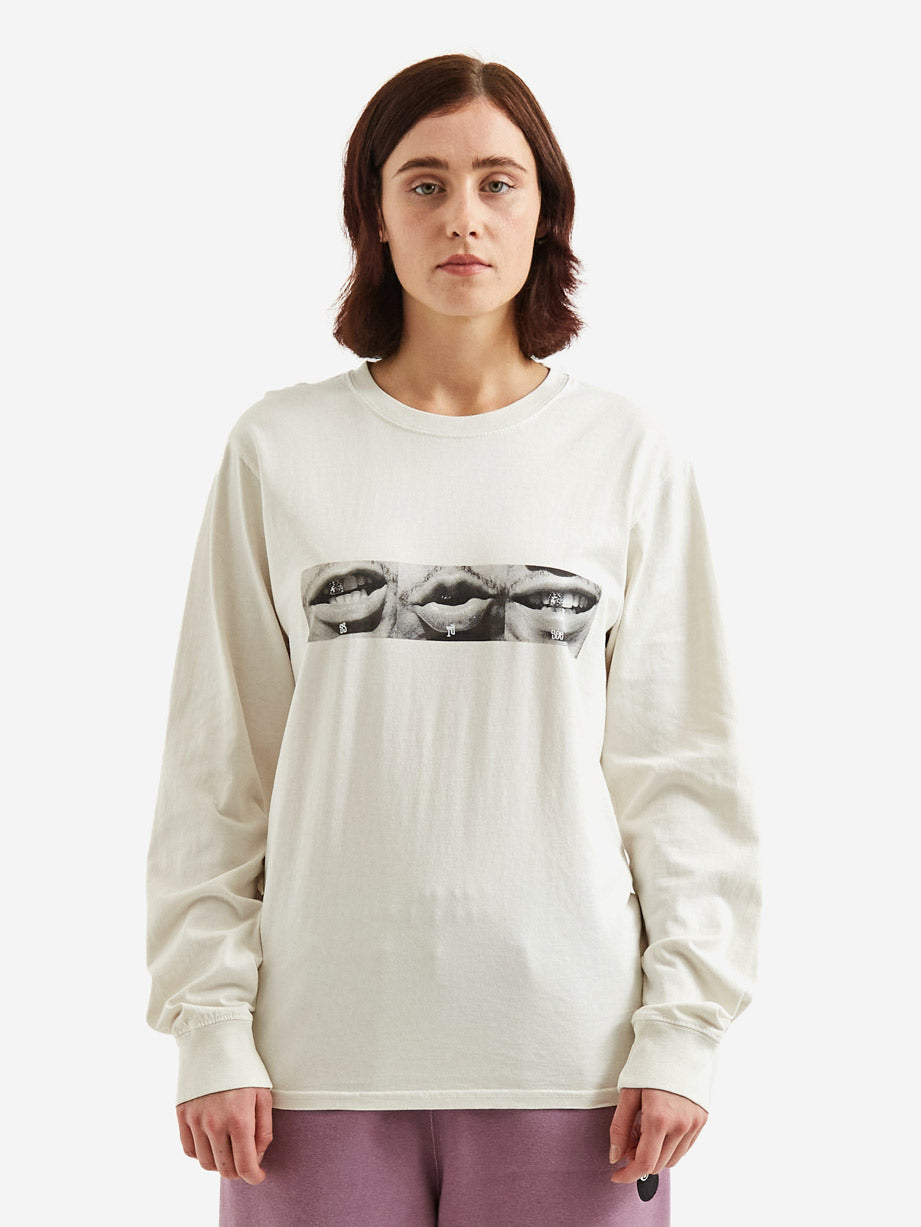 stussy white long sleeve t shirt