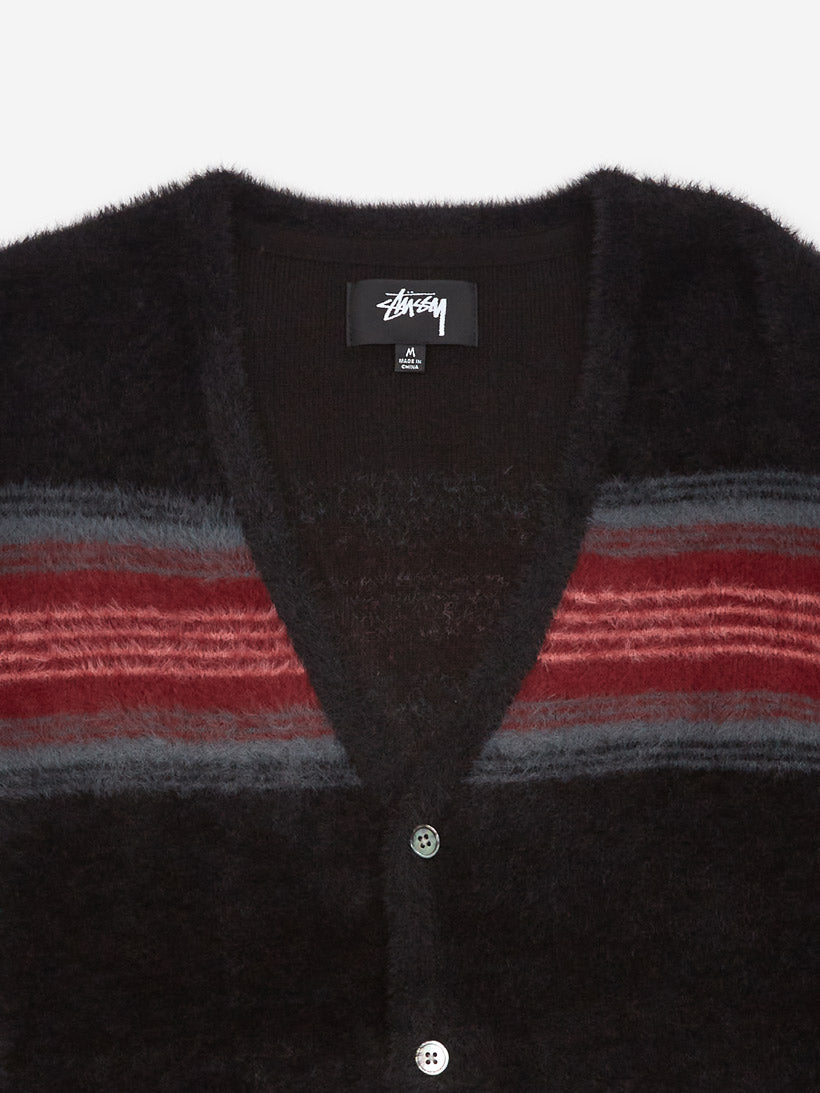 Stussy Stripe Shaggy Cardigan - Black – Goodhood