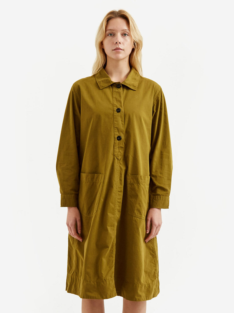 margaret howell shirt dress MHL By Margaret Howell Pleated Cotton Shirt Dress Midnight Size: S