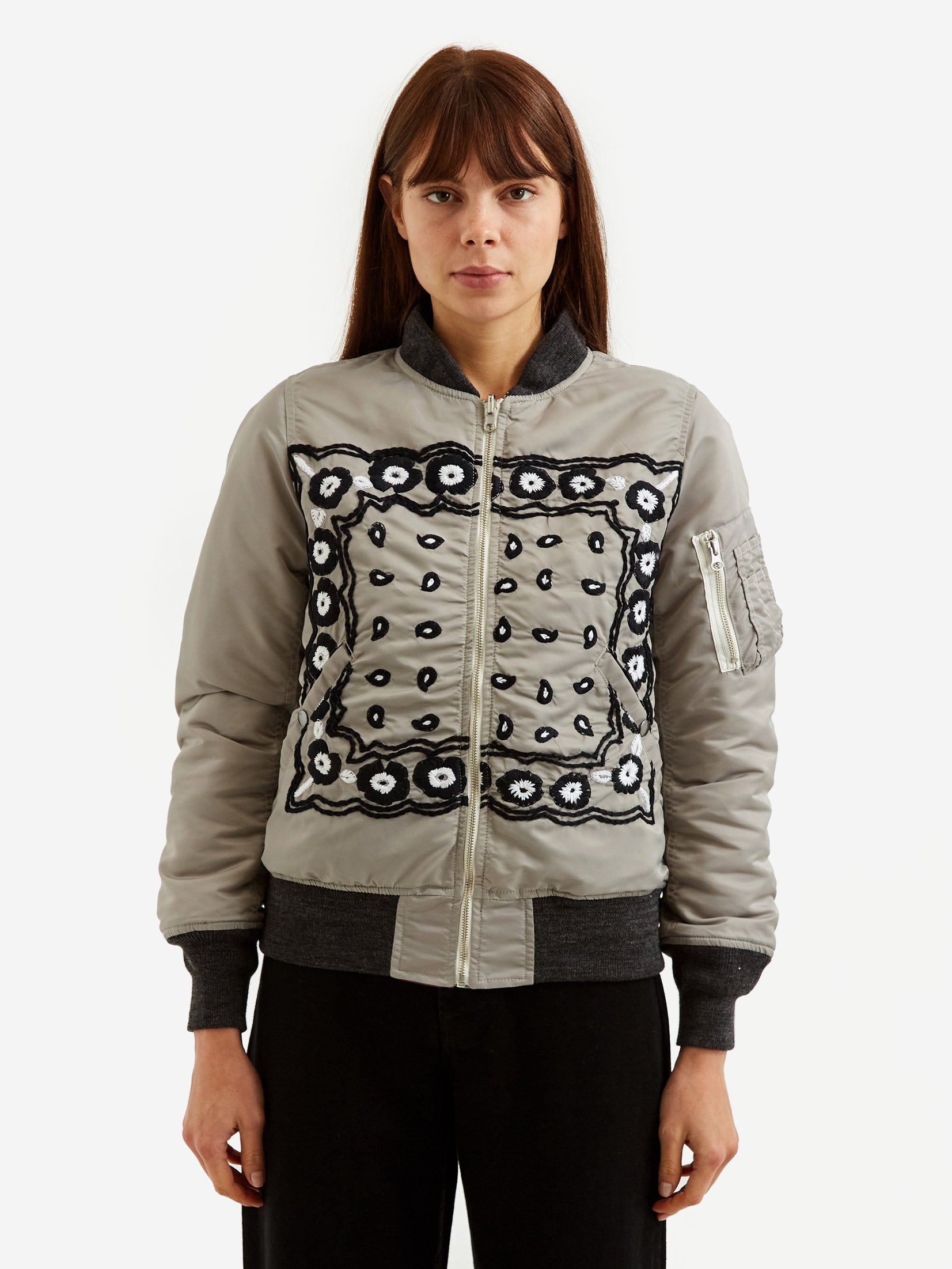 NOMA t.d. Hand Embroidery Flight Jacket - Grey – Goodhood