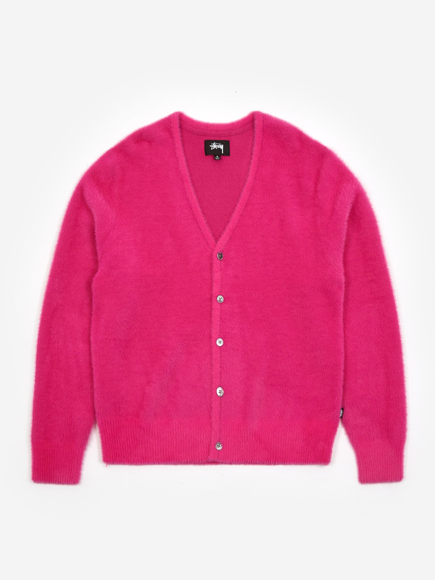 Stussy Shaggy Cardigan Fuchsia – Goodhood - Main Image