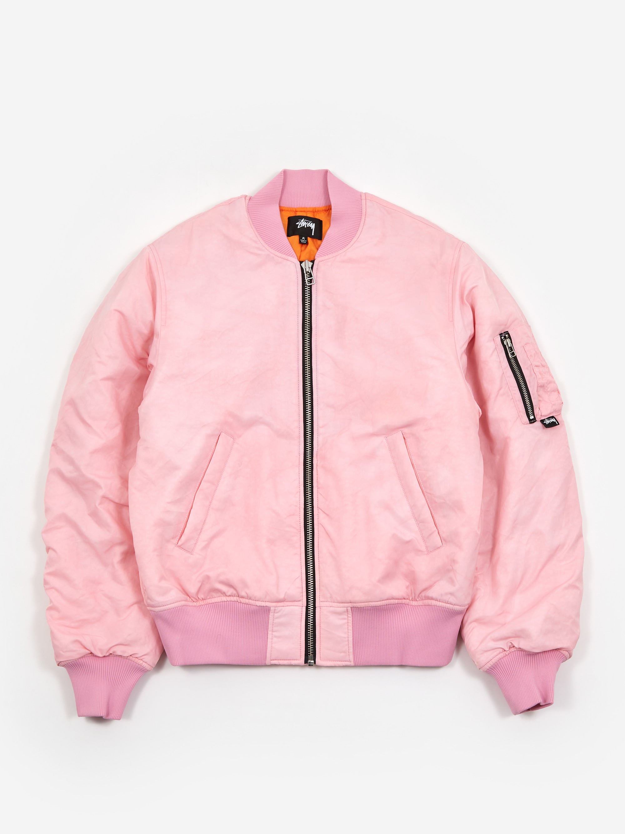 Bomber Jacket Pink Jacket Man Stussy Dyed Nylon Bomber Jacket Pink