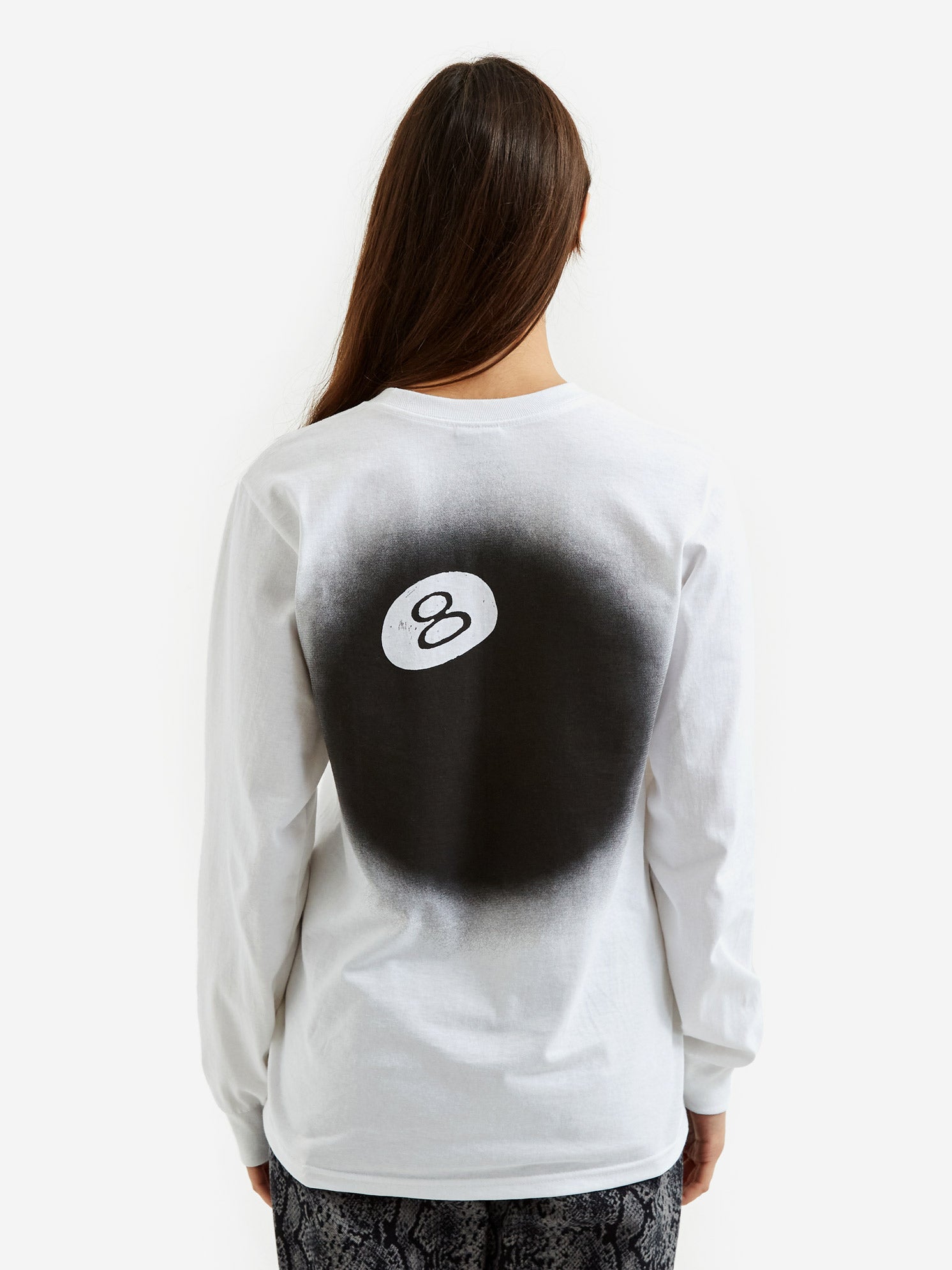Stussy 8 Ball Fade LS T Shirt   White – Goodhood