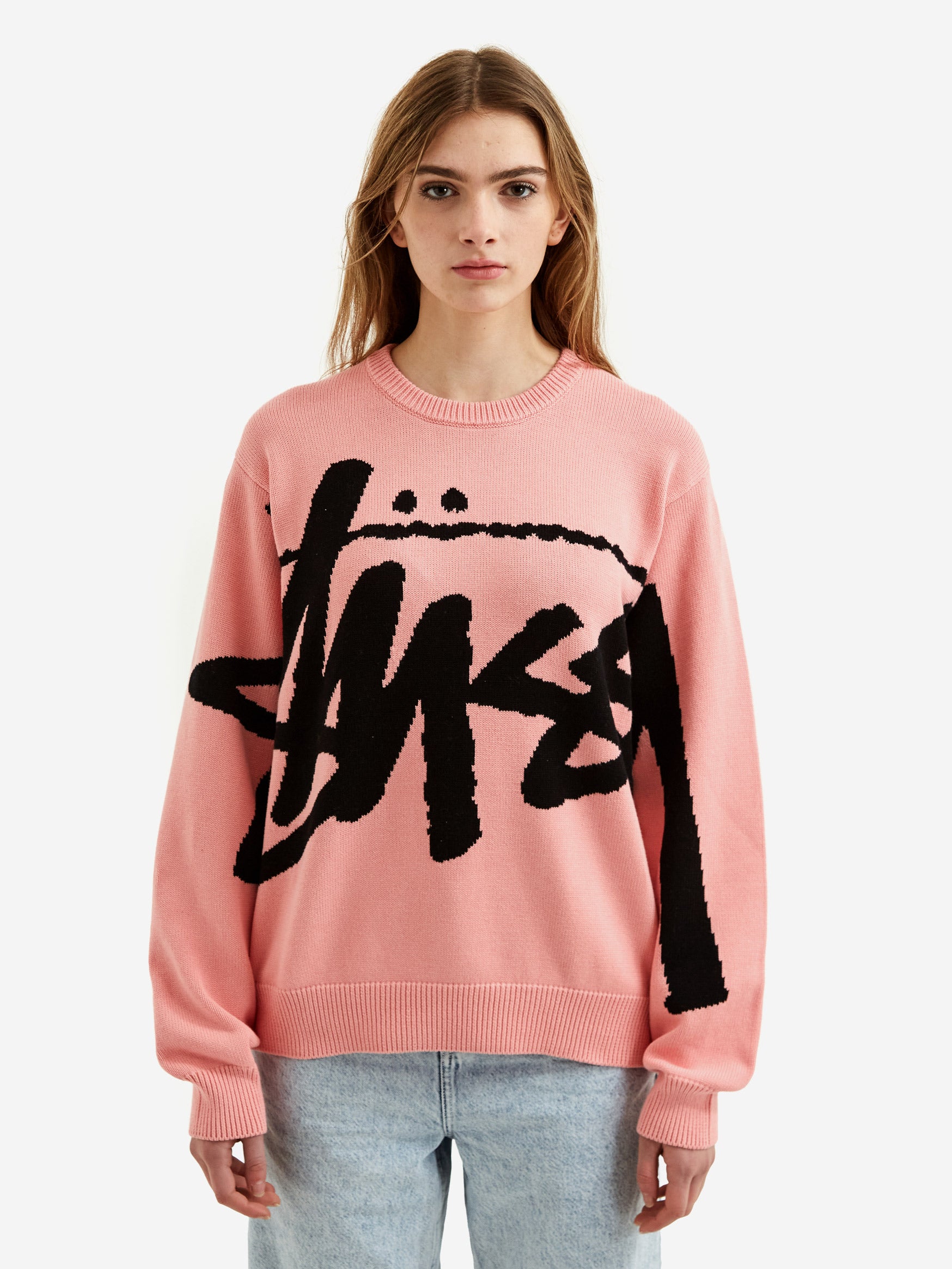 stussy stock sweater pink S