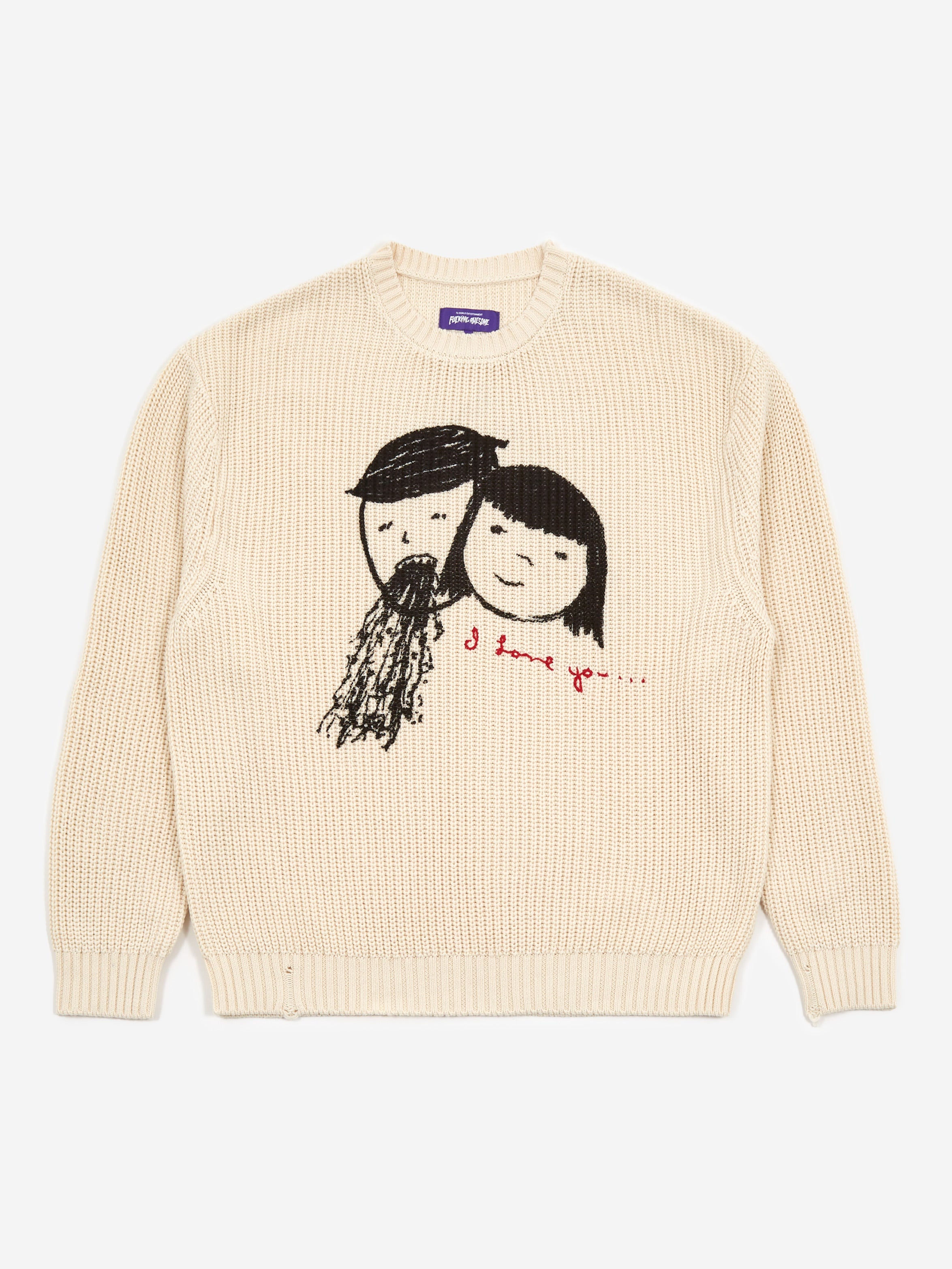 Fucking Awesome I Love You Sweater Ivory – Goodhood