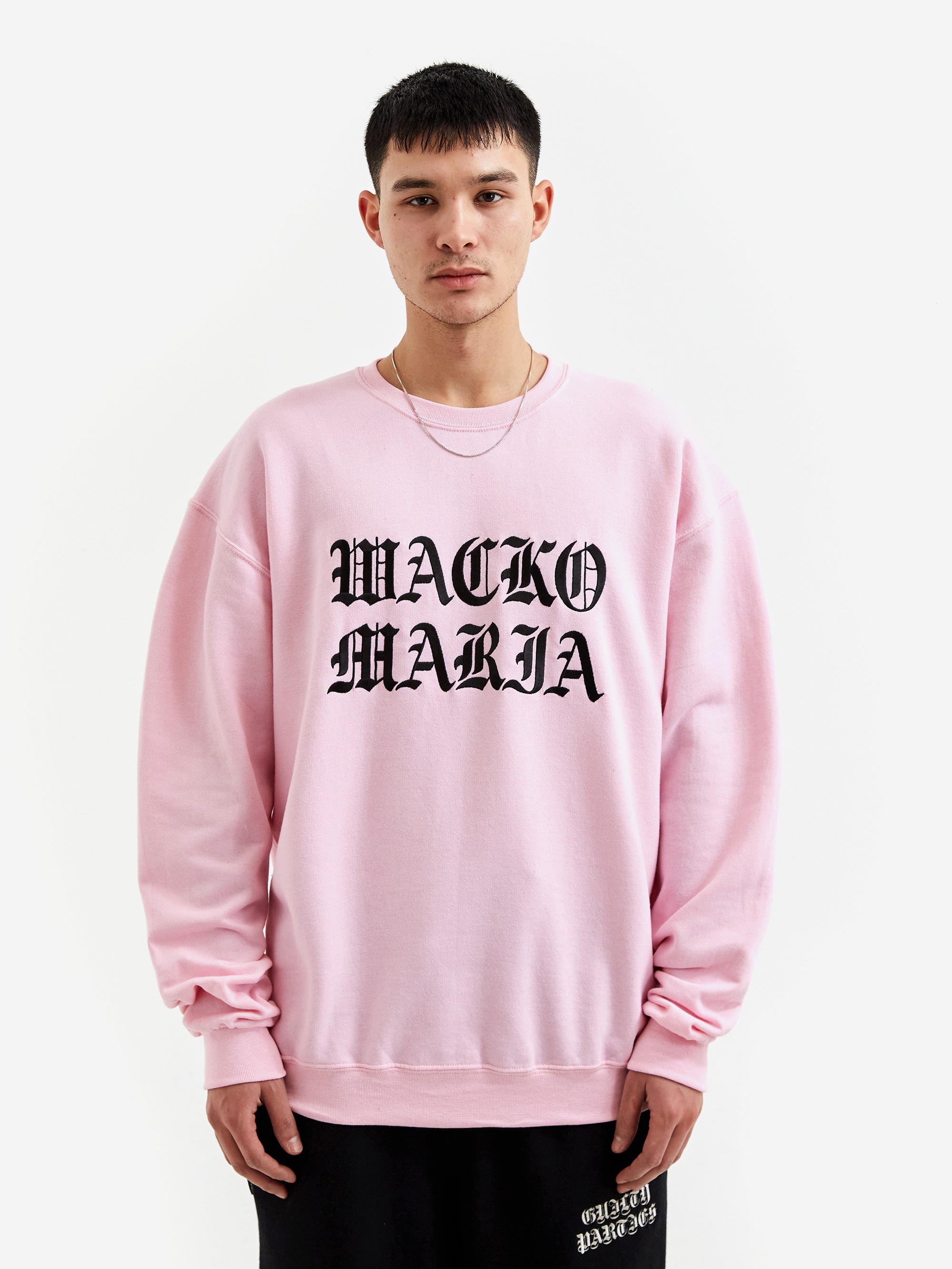 Wacko Maria Crew Neck Sweat Shirt (Type-1) - Pink