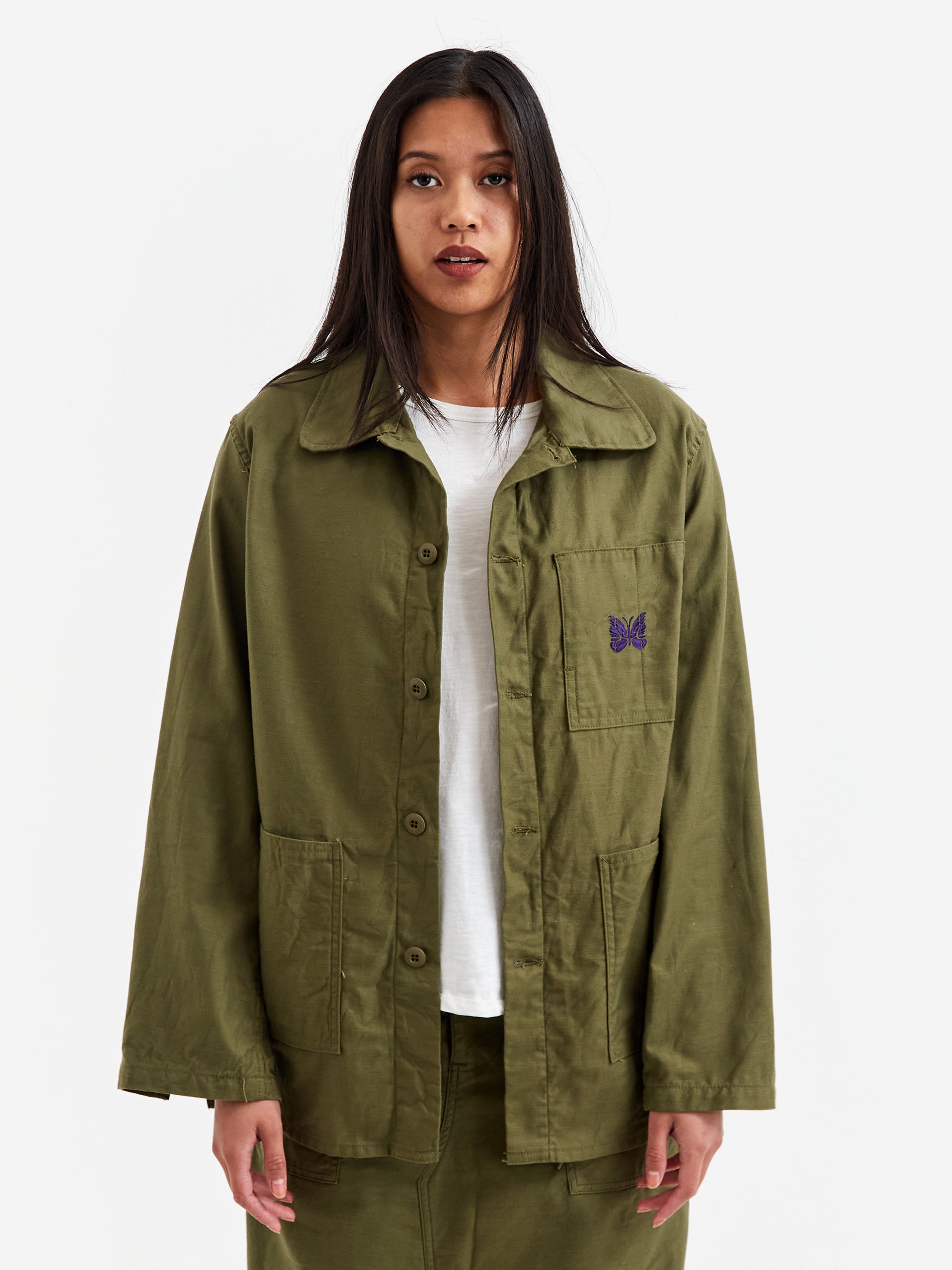 Needles D.N. Coverall - Back Sateen - Olive – Goodhood