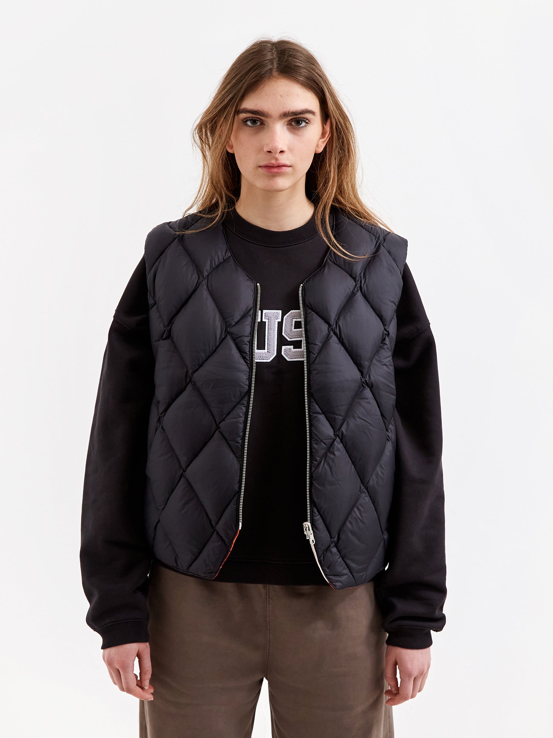 Stussy Reversible Quilted Vest W - Cowhide