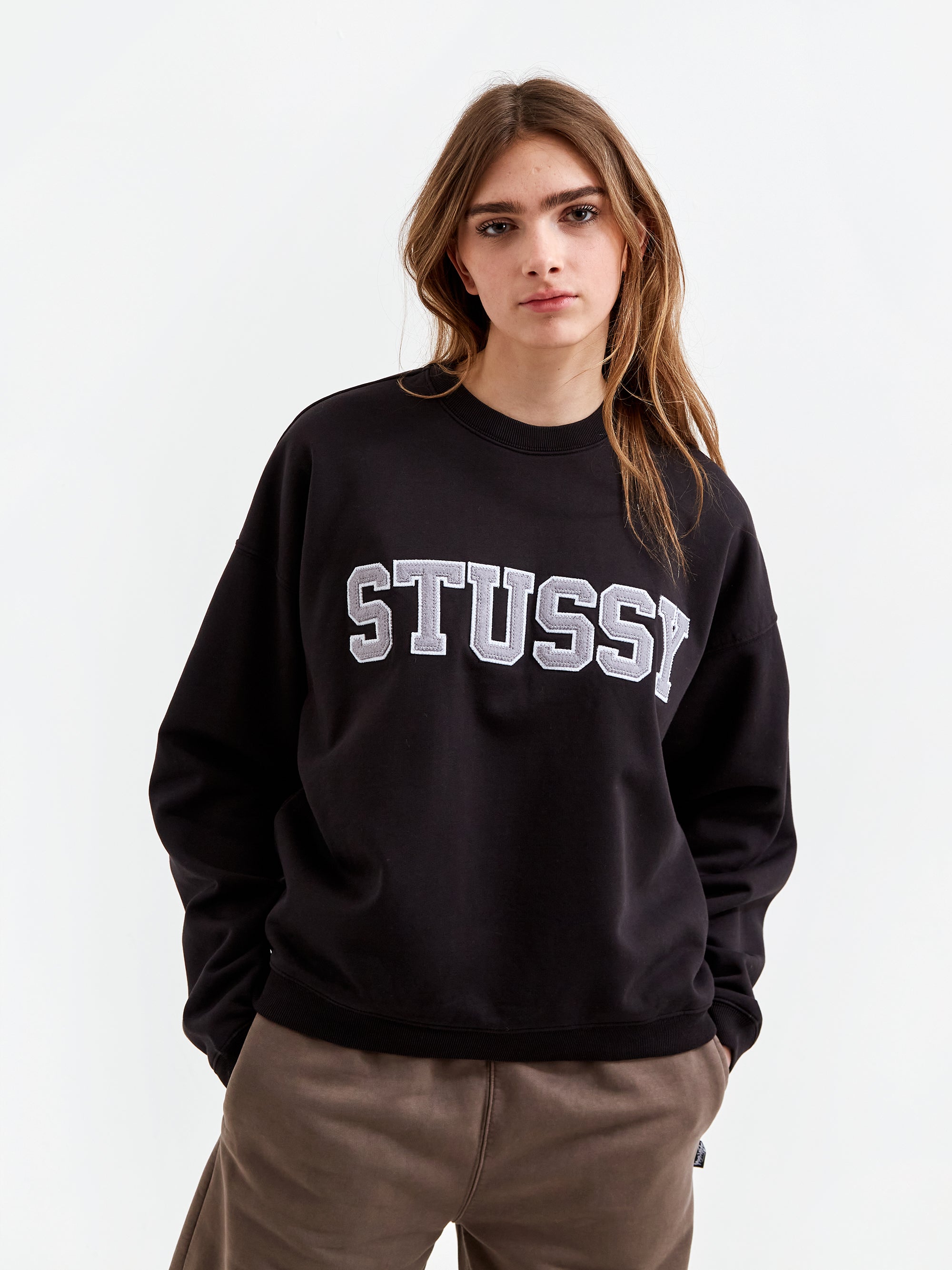 Stussy Relaxed Oversized Crew W - Black