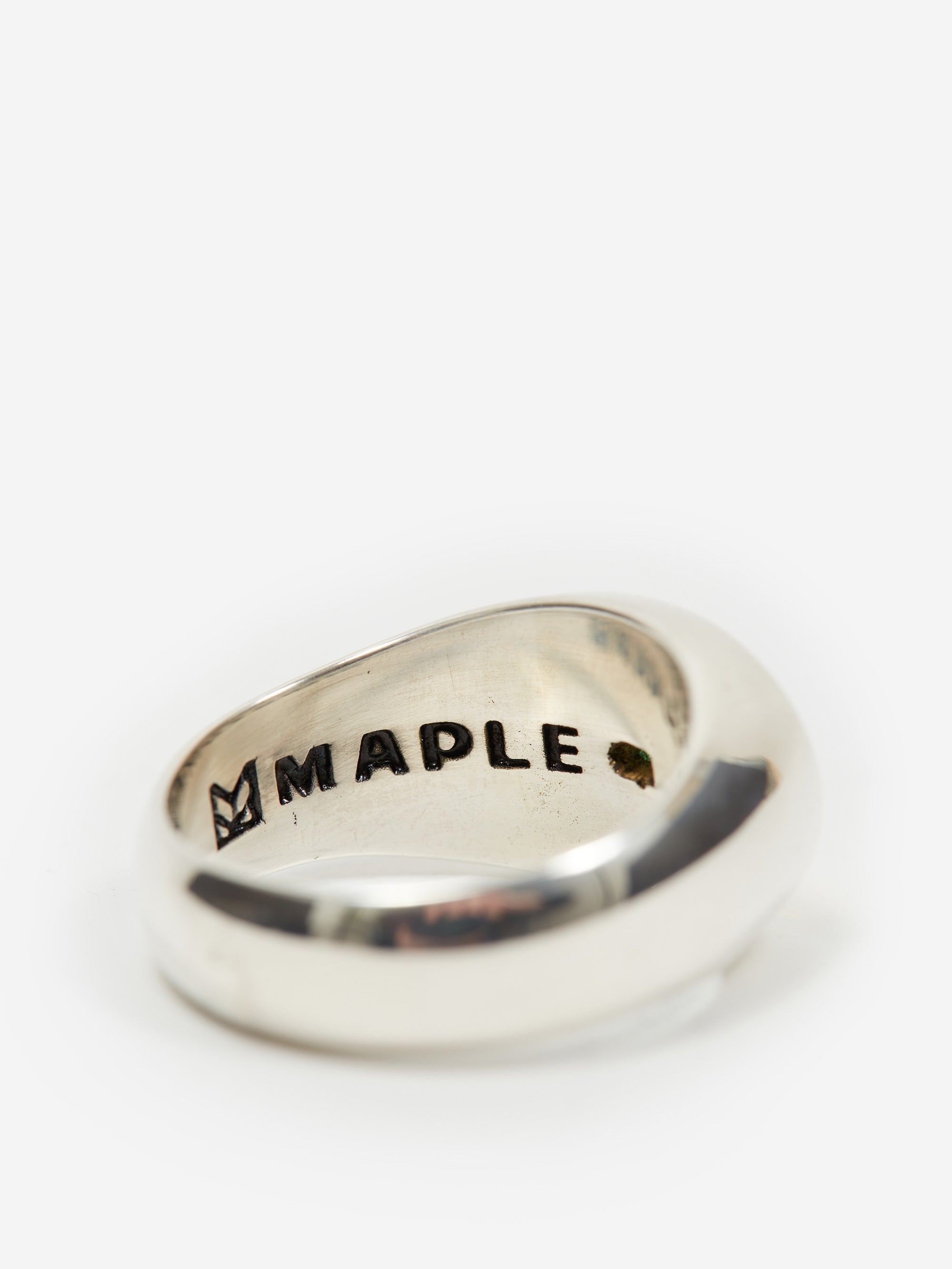 Maple Sherman Signet Ring - Silver 925/14K Gold/Emerald – Goodhood