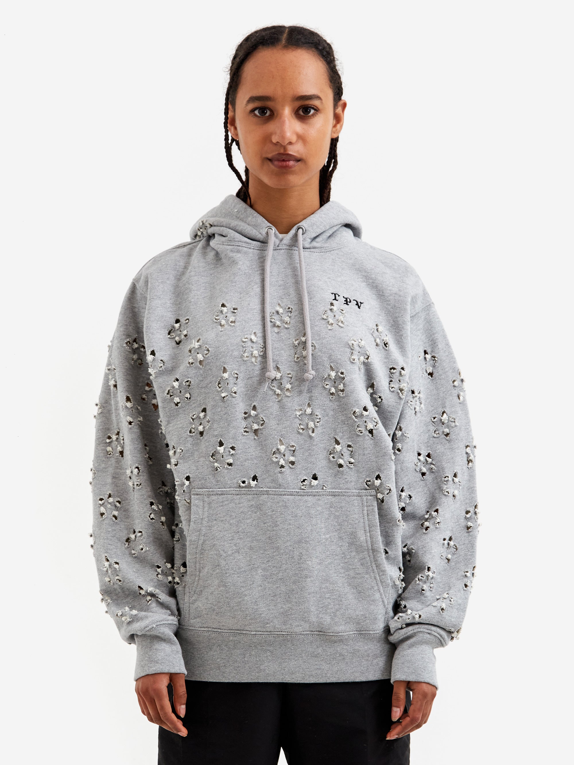 Toga Flower Cut-Out Hoodie - Grey – Goodhood