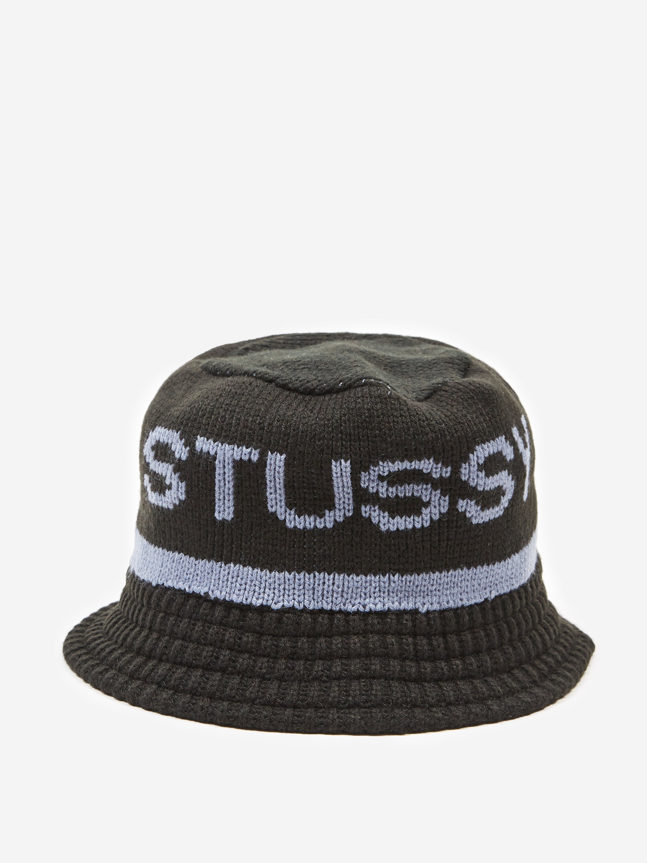 Stussy Jacquard Knit Bucket Hat - Black