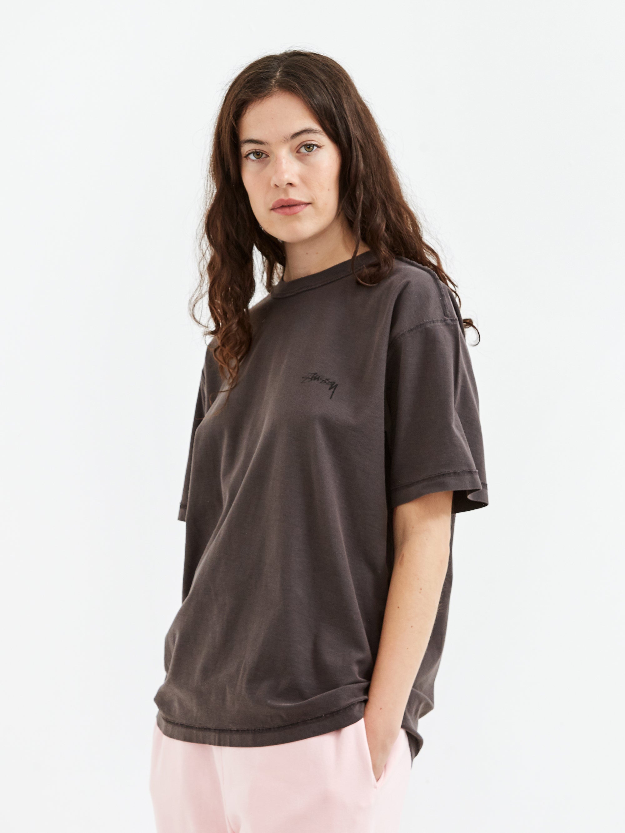 Stussy Pigment Dyed Inside Out Crew - Faded Black