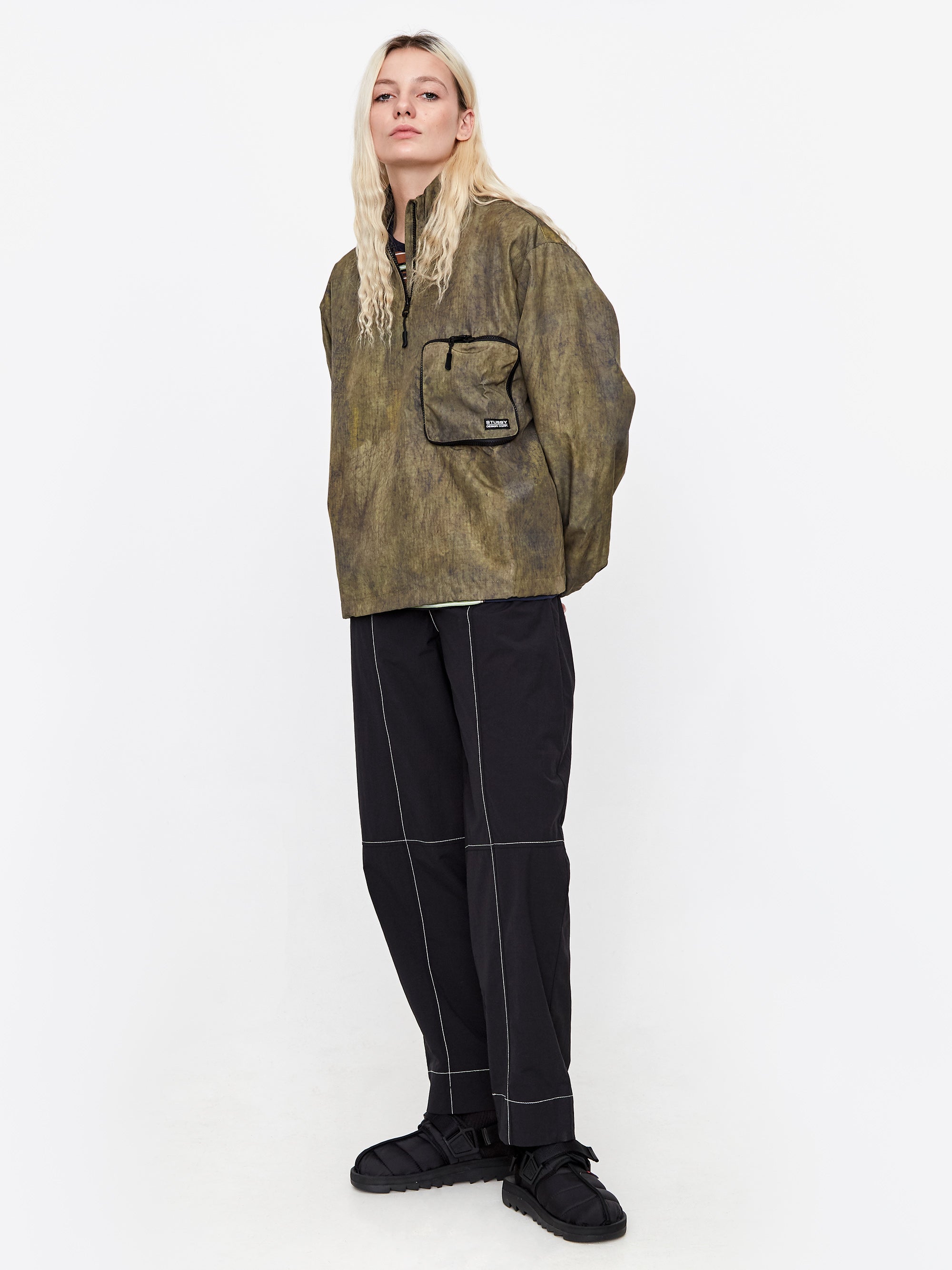 Stussy Zip Off Pouch Pullover Jacket - Olive – Goodhood