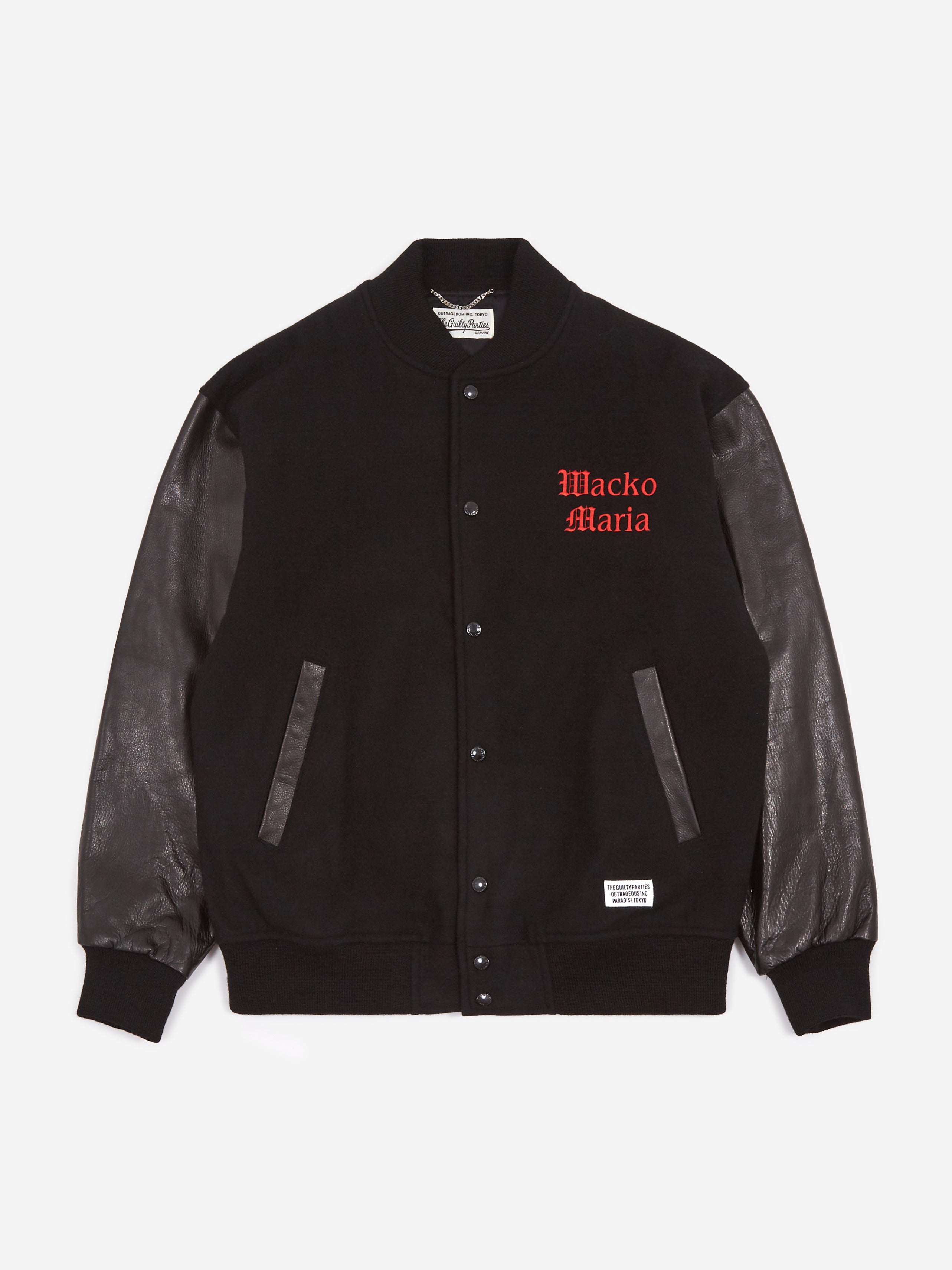 Wacko Maria Varsity Jacket -A- Type-3 - Black – Goodhood