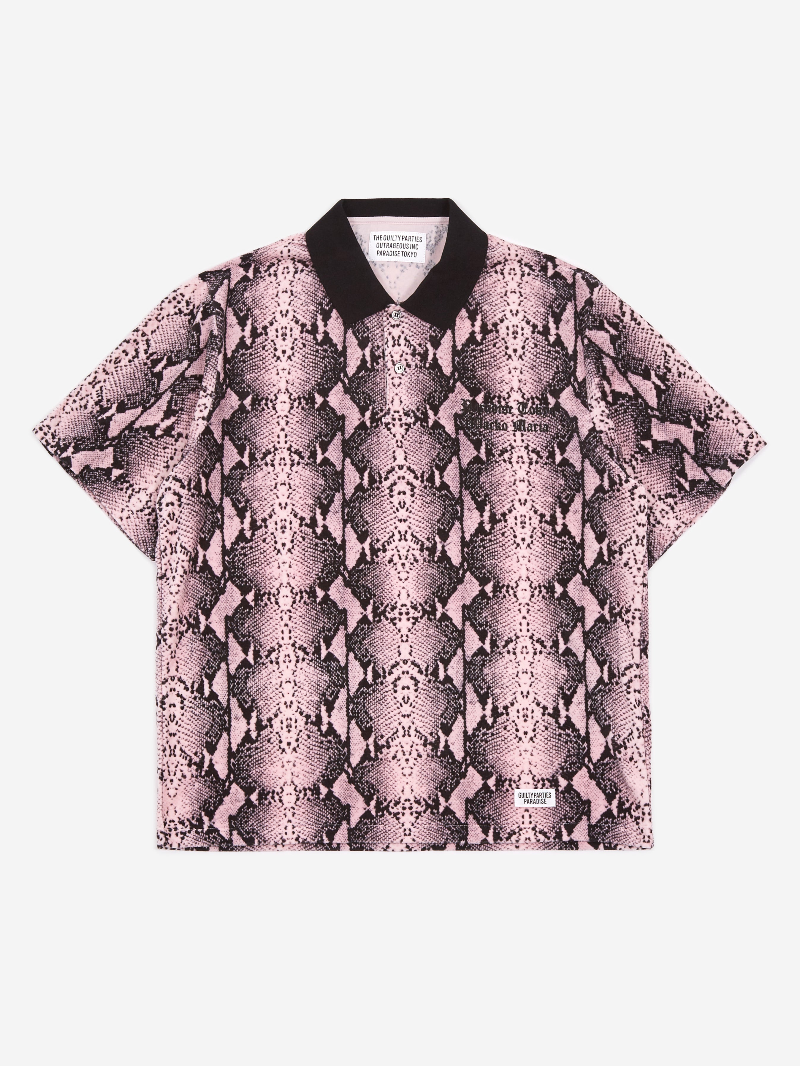 Wacko Maria Velour Shortsleeve Polo Shirt Type-1 - Pink