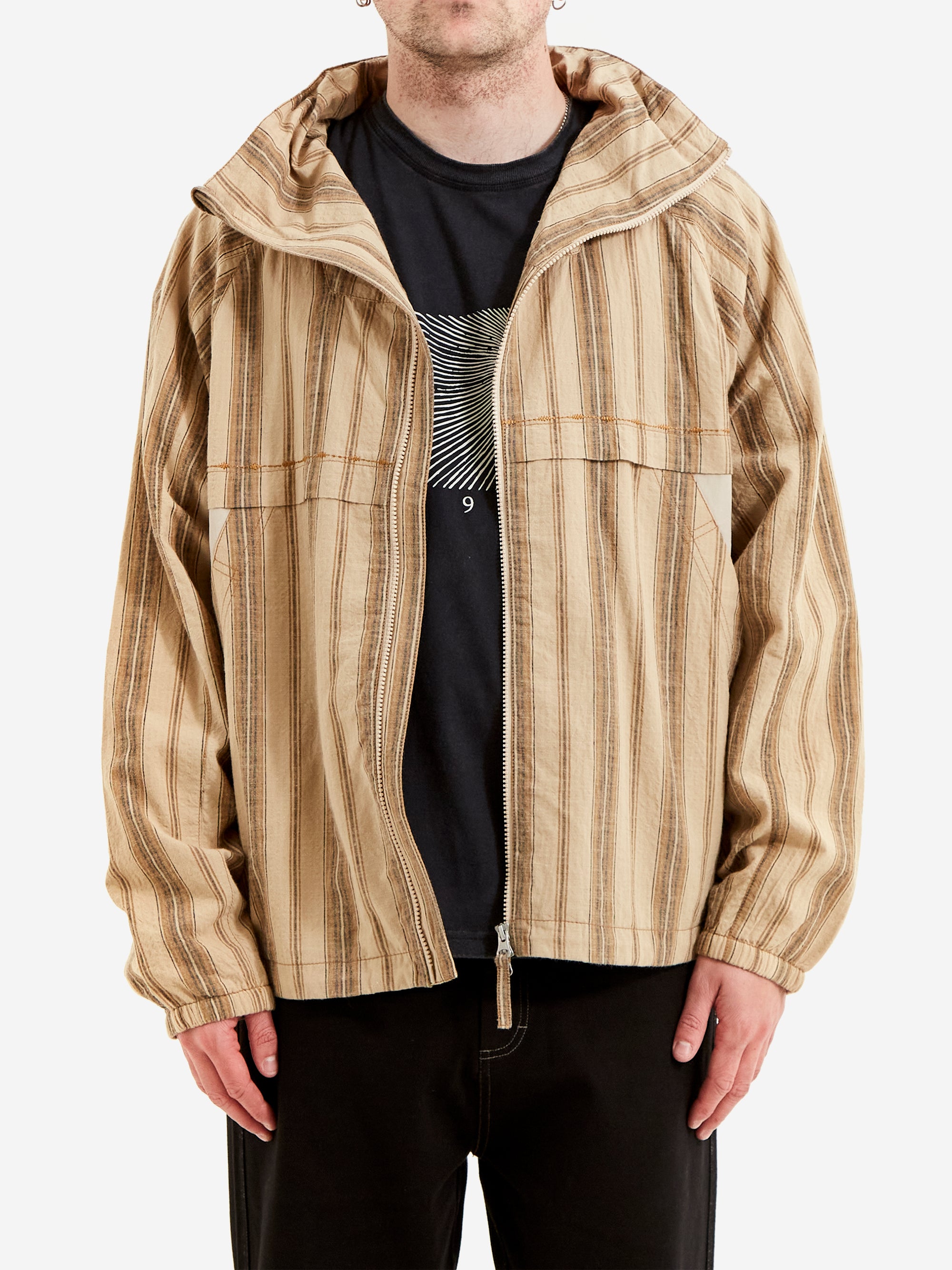 ACMH by Magic Castles Beyond Zip Through Jacket - Beige Stripe – Goodhood