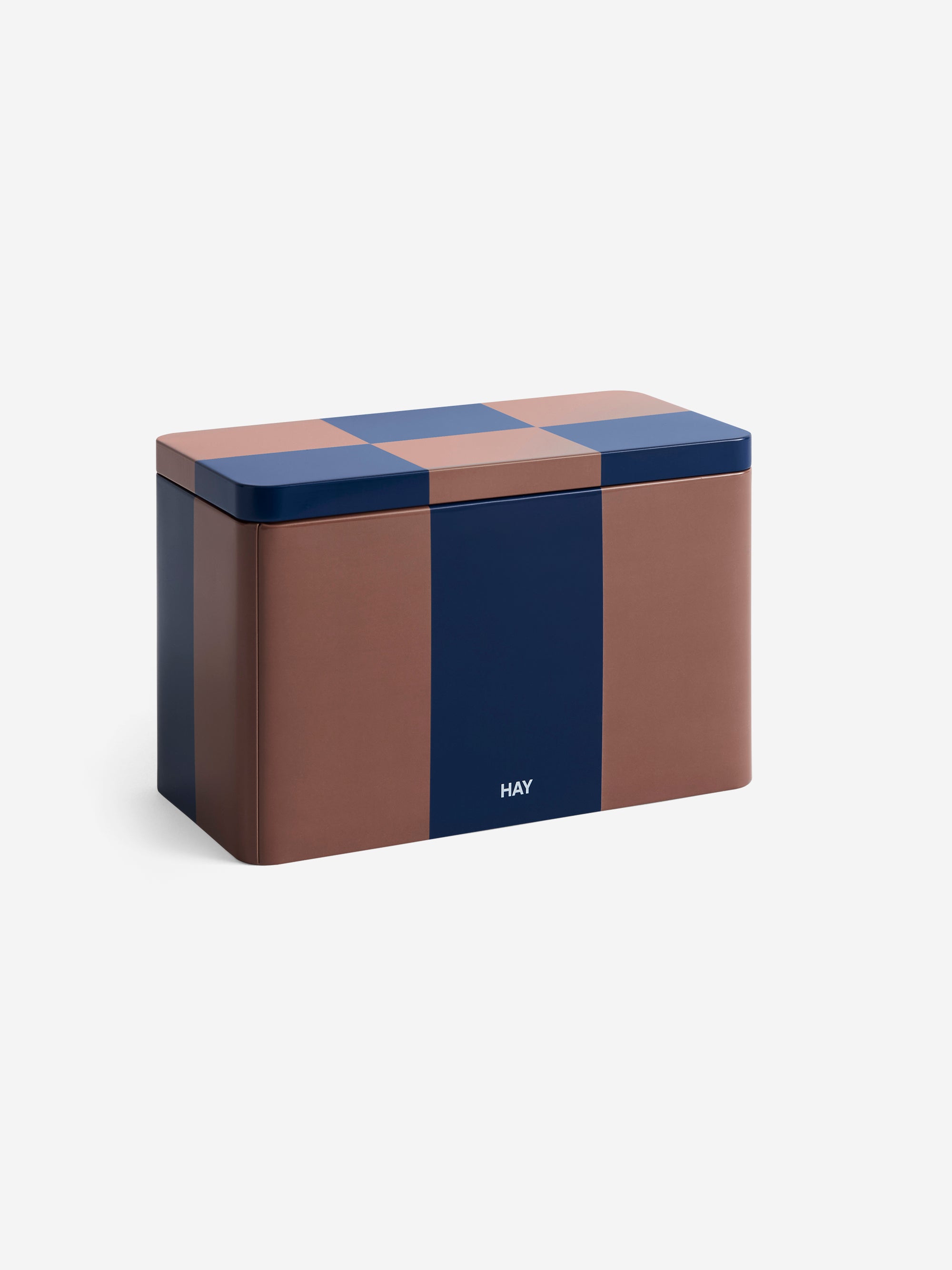 HAY Tin Container Medium - Brown and Midnight blue – Goodhood