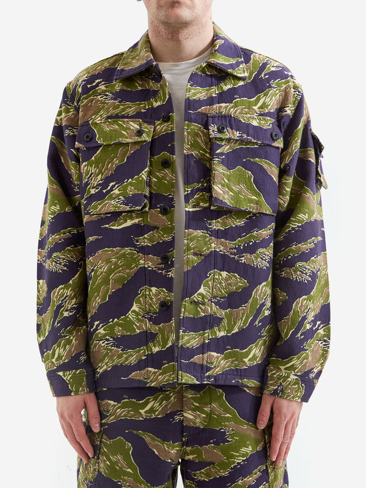 Mil-Sht Tiger Stripe Mesh Jacquard