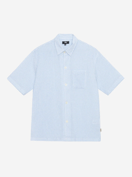 Stussy Flat Bottom Crinkled Shirt - Blue Check – Goodhood