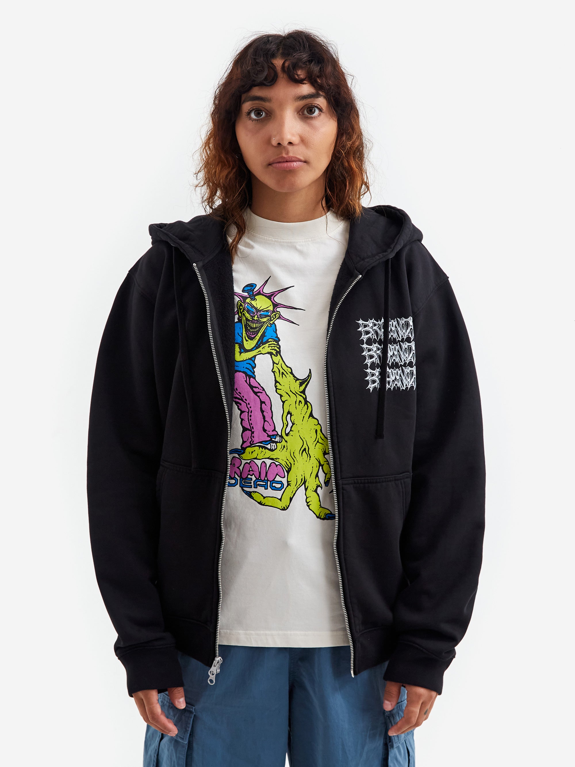 Brain Dead Jiblets Zip Up Hooded Sweatshirt W - Black – Goodhood