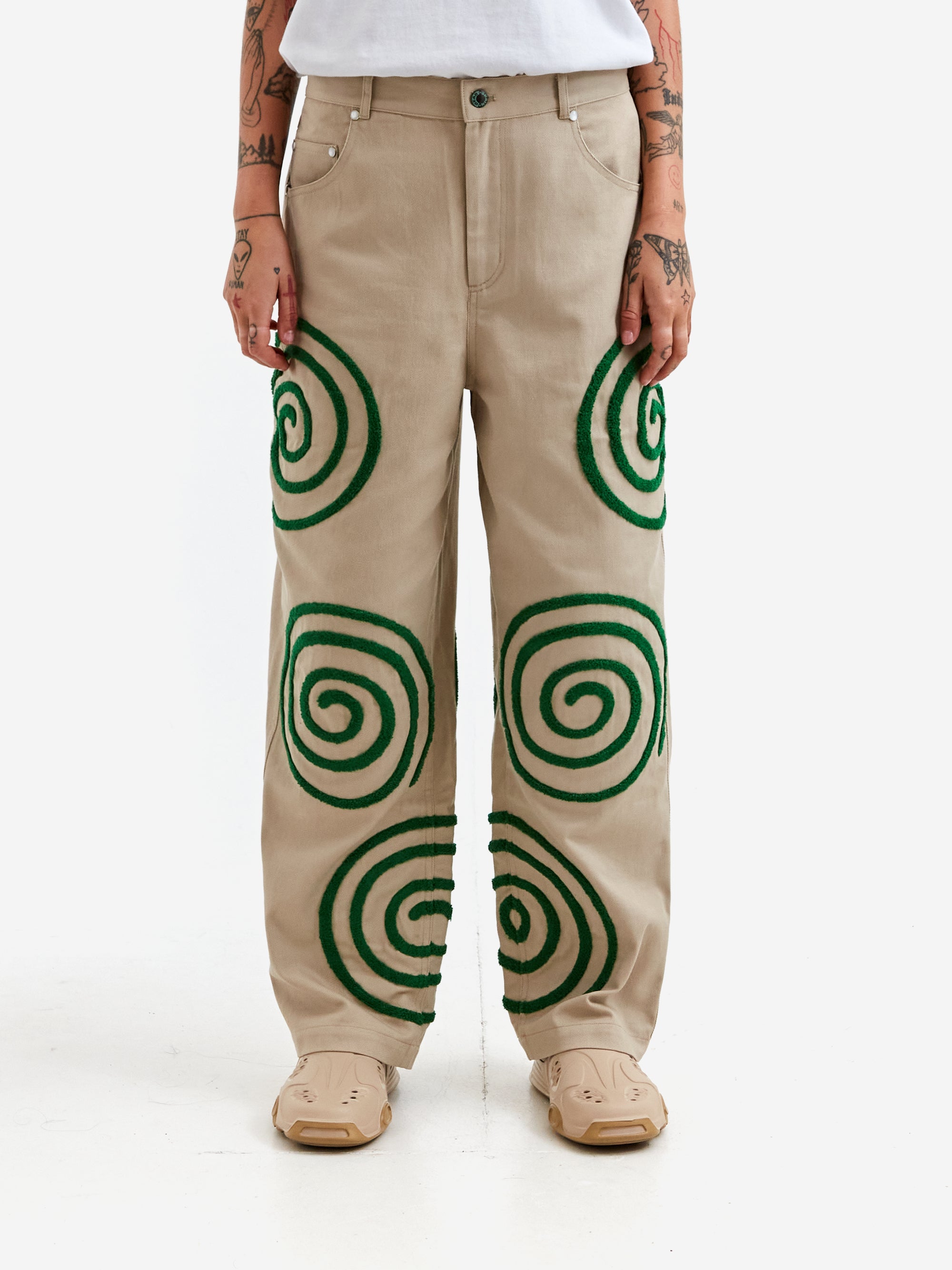 Brain Dead Swirls Twill Pant W Khaki Goodhood