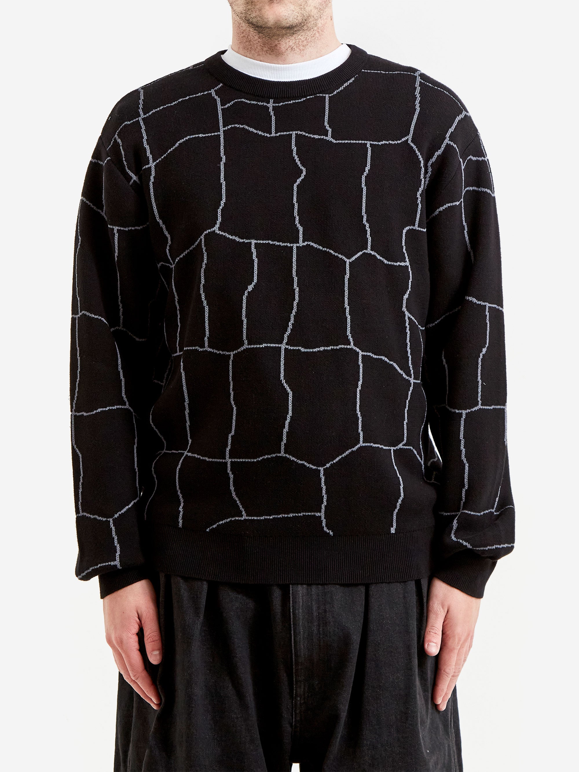 Beams 12g Spider Web Crew Knit - Black – Goodhood