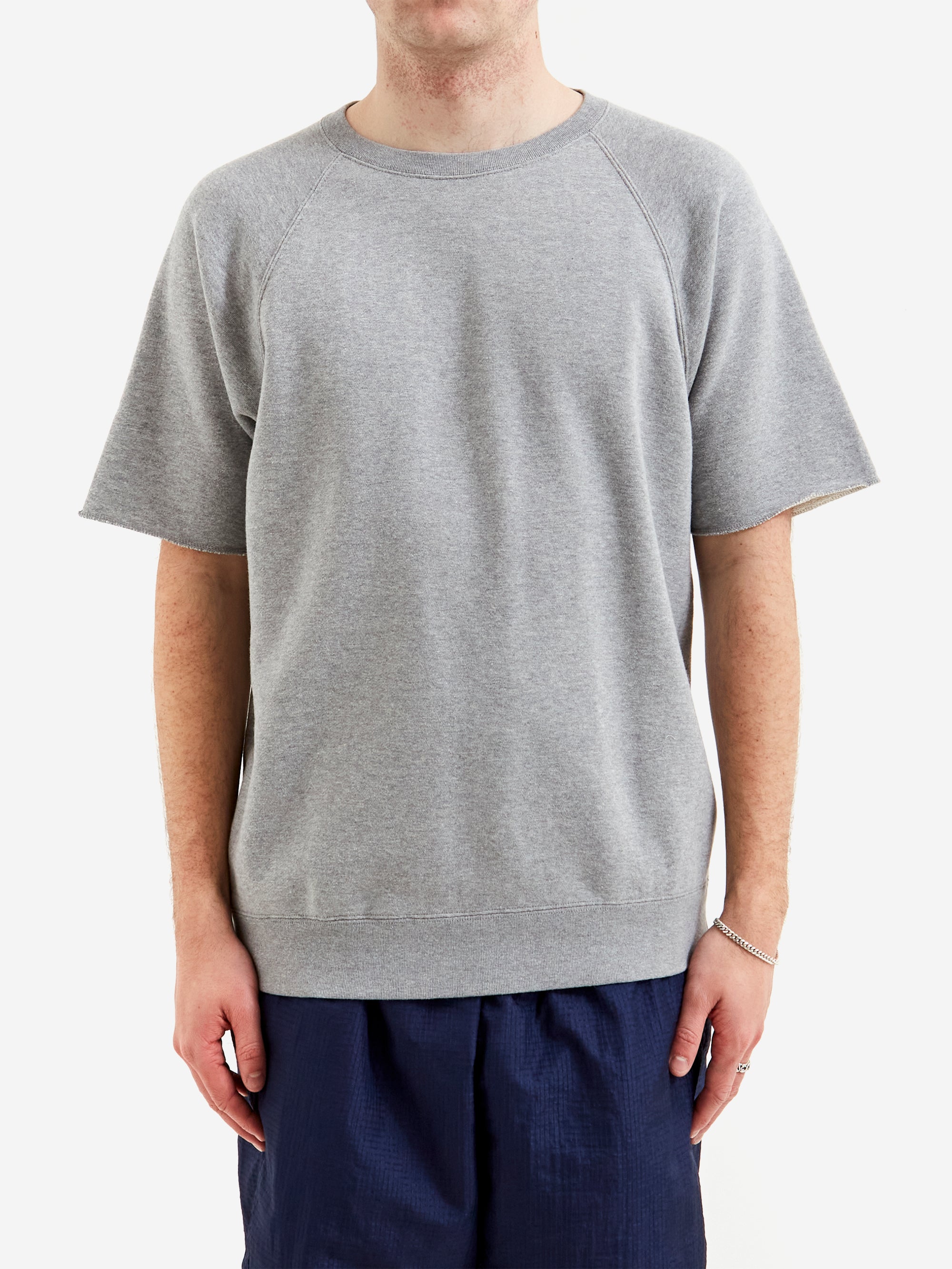 Beams Plus Sweat Short Sleeve Cut-Off - Grey – Goodhood