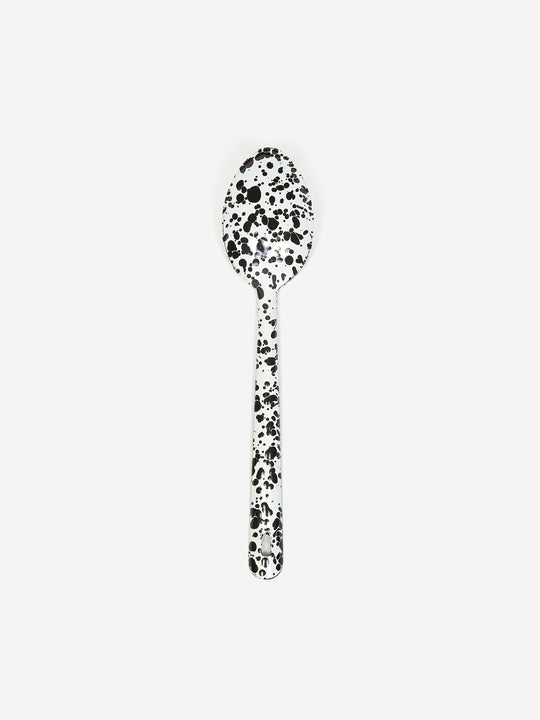Crow Canyon Splatter Enamelware Large Serving Spoon Black/White