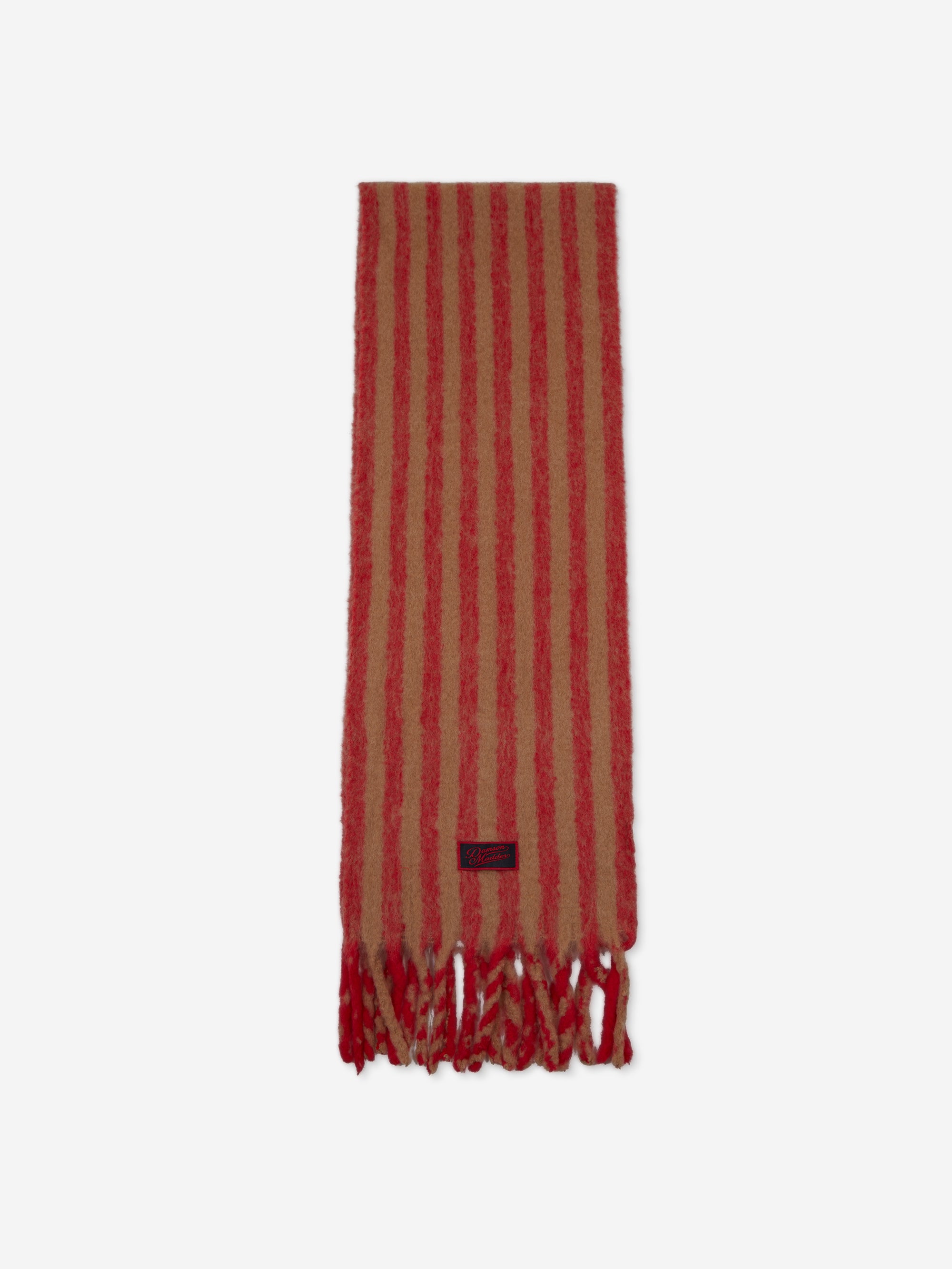 Damson Madder Brushed Oversized Scarf - Red/Tan Stripe – Goodhood