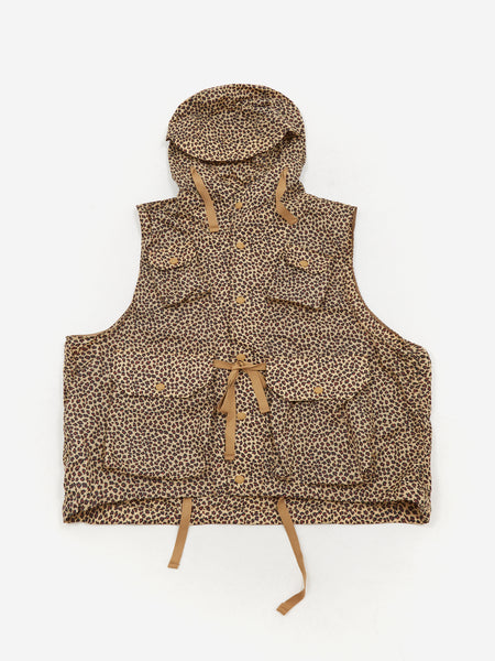 Engineered Garments Field Vest - Khaki Leopard Print – Goodhood