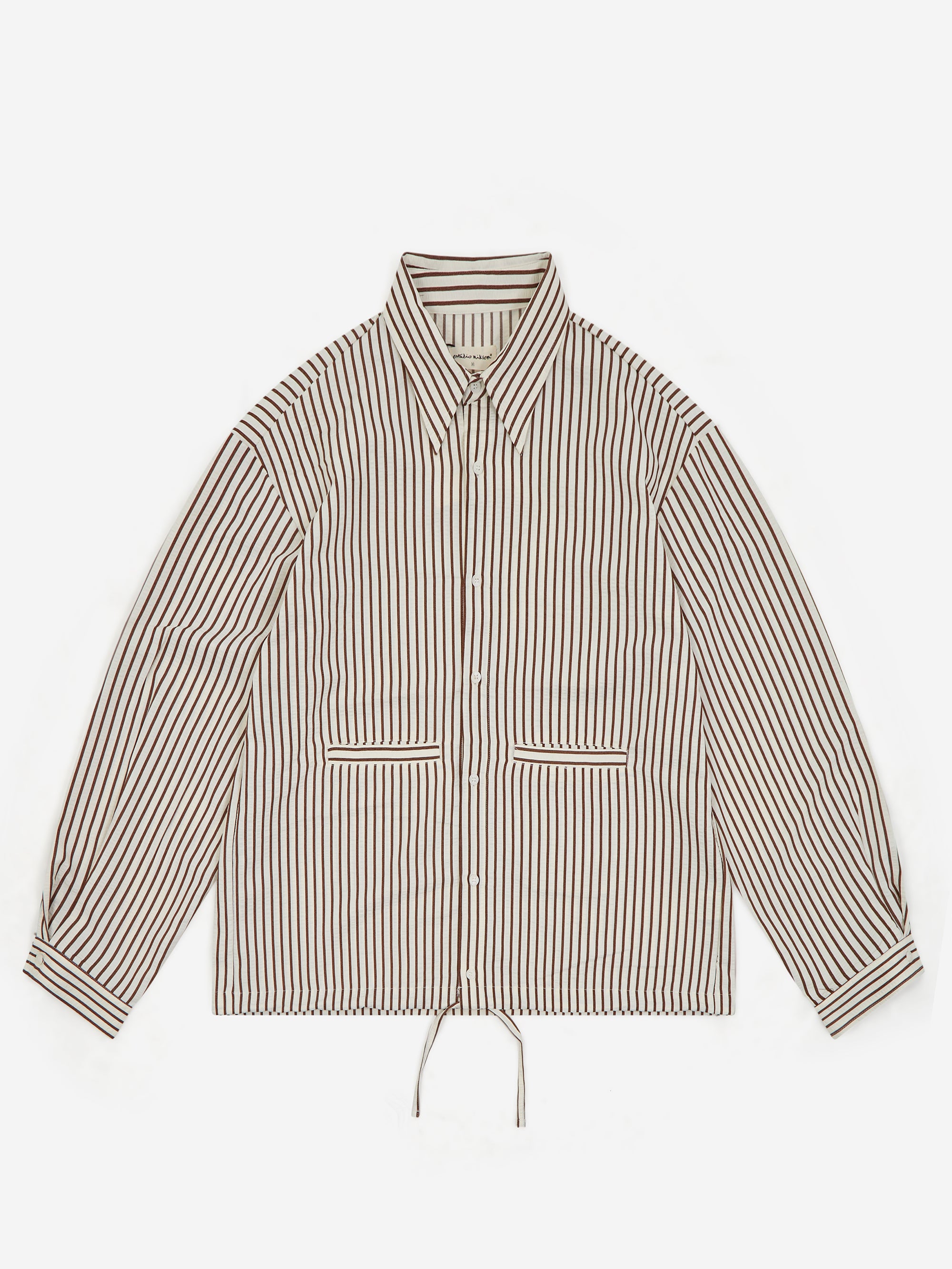 Estudio Niksen String Pocket Shirt - Brown Stripe – Goodhood