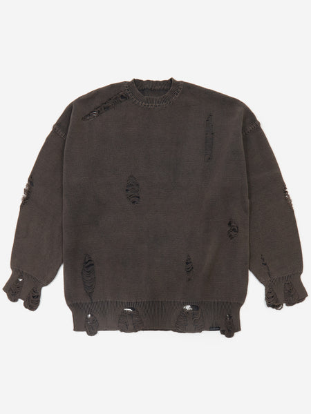 Flagstuff Damage Cotton Sweater - Black