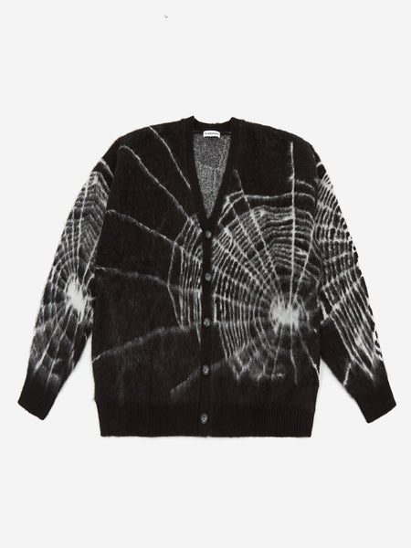 Flagstuff Spider Web Mohair Cardigan - Black – Goodhood