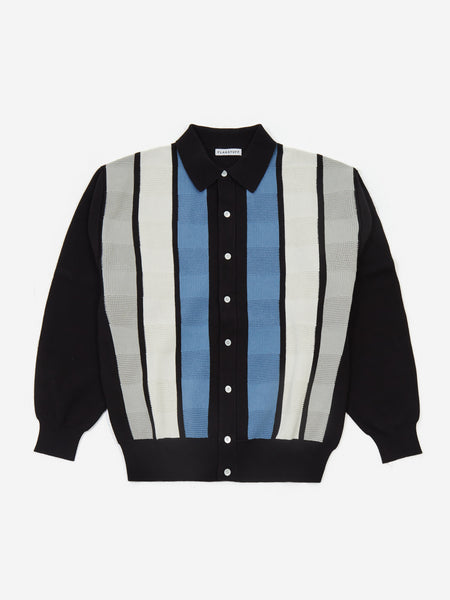 Flagstuff Stripe Knit Cardigan - Black