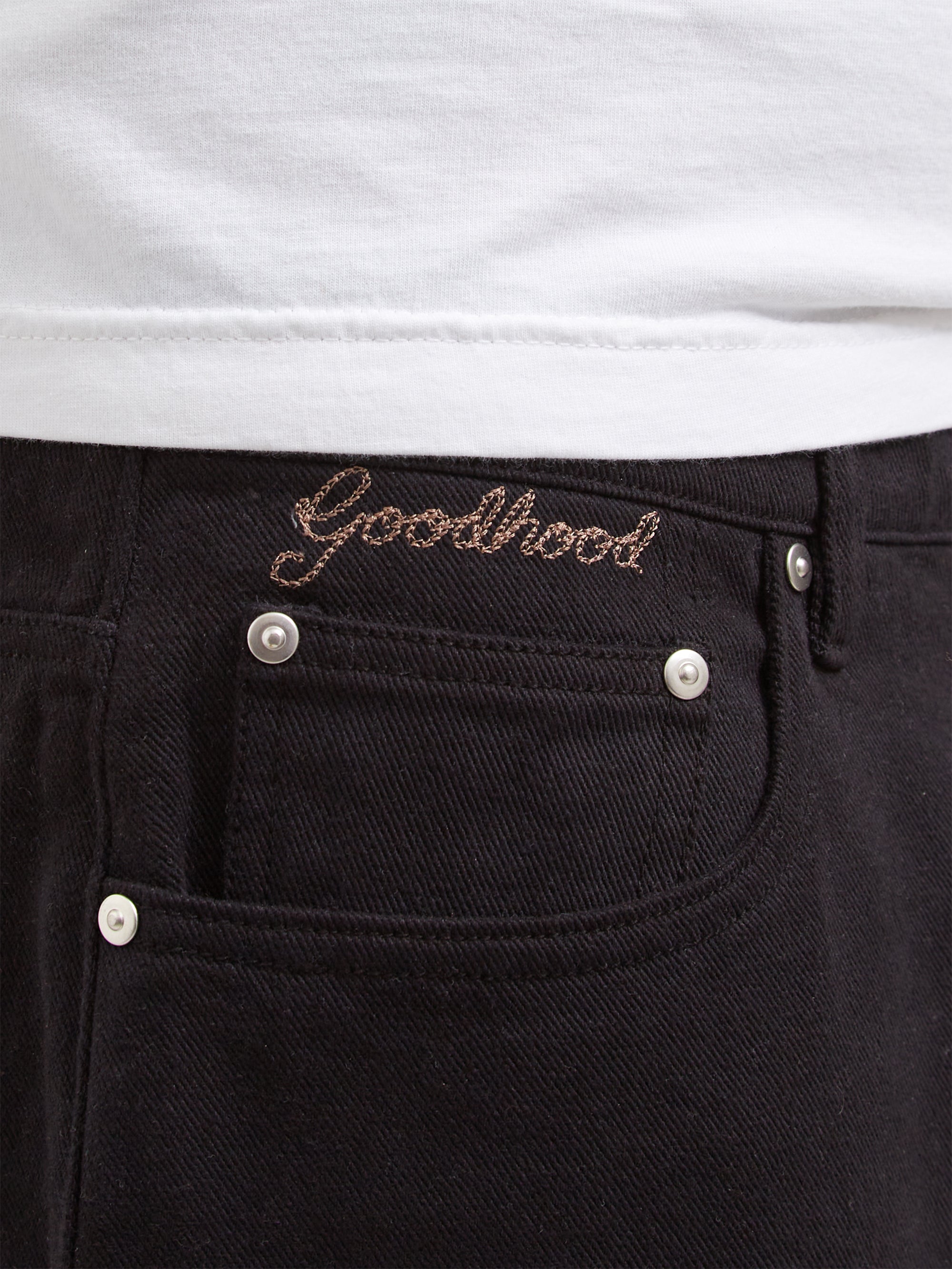 Goodhood Worldwide 5 Pocket Washed Jeans - Black
