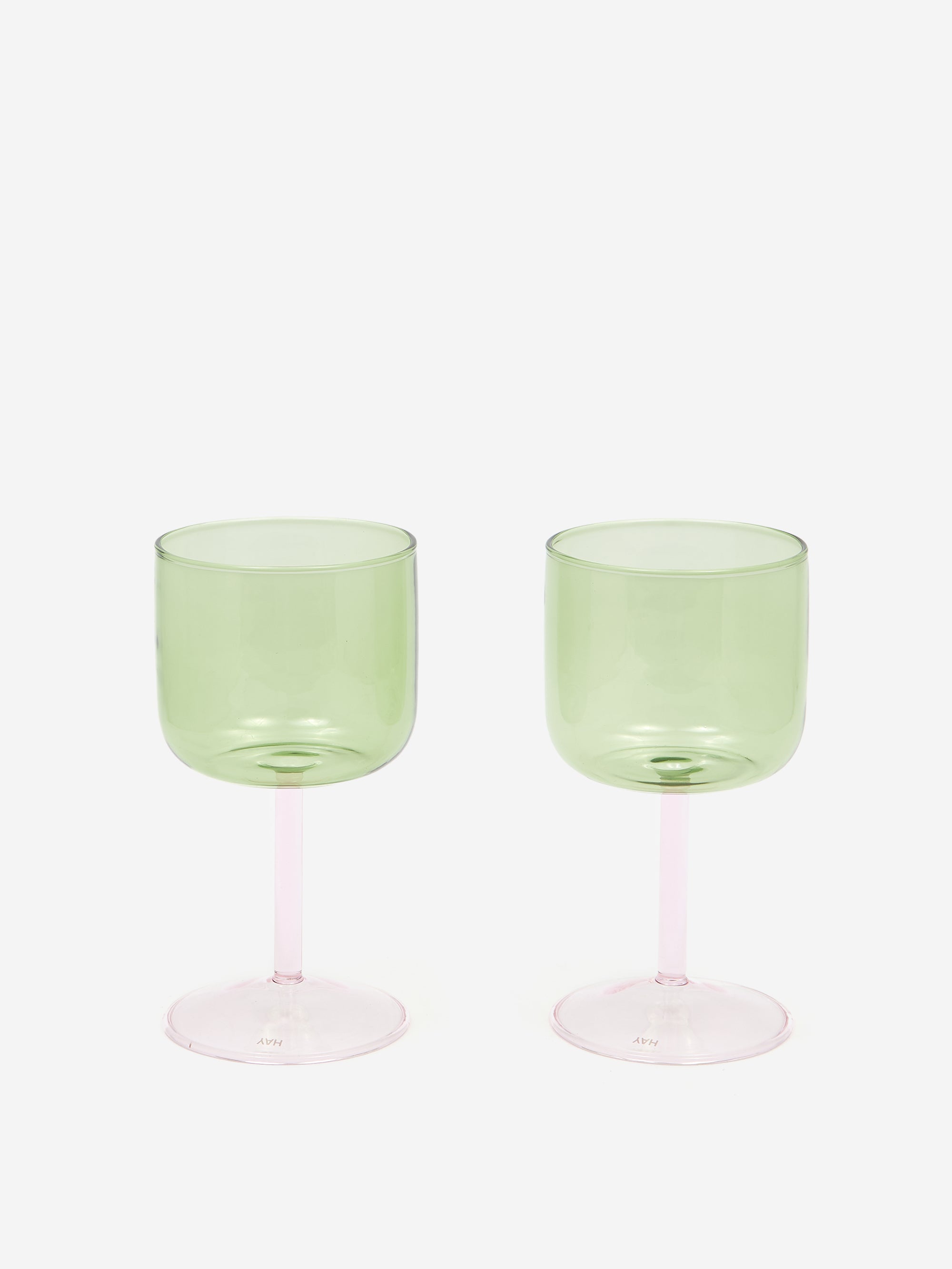 HAY Tint Wine Glass Set of 2 Green and Pink Goodhood